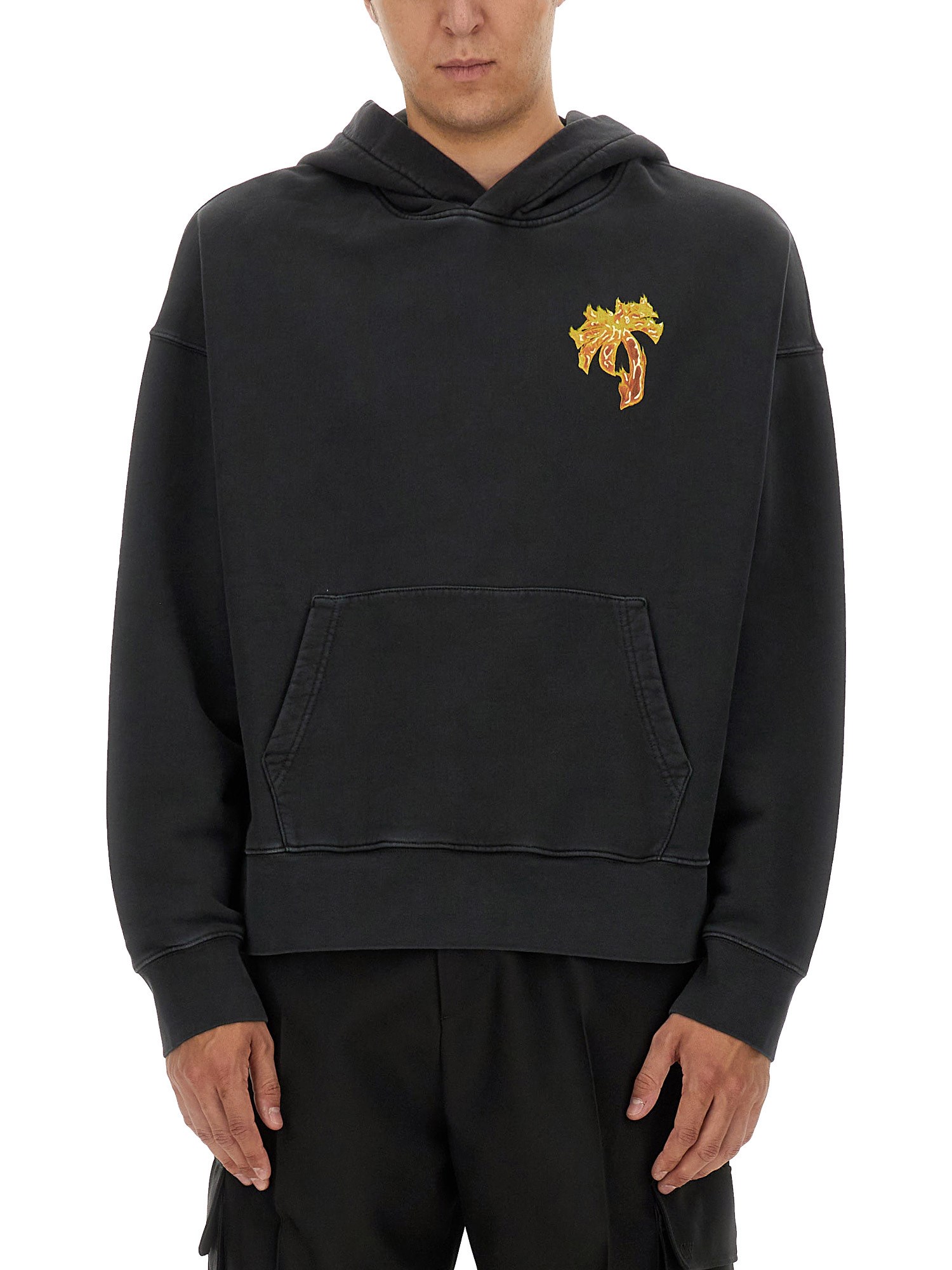 Shop Palm Angels Hoodie In Black