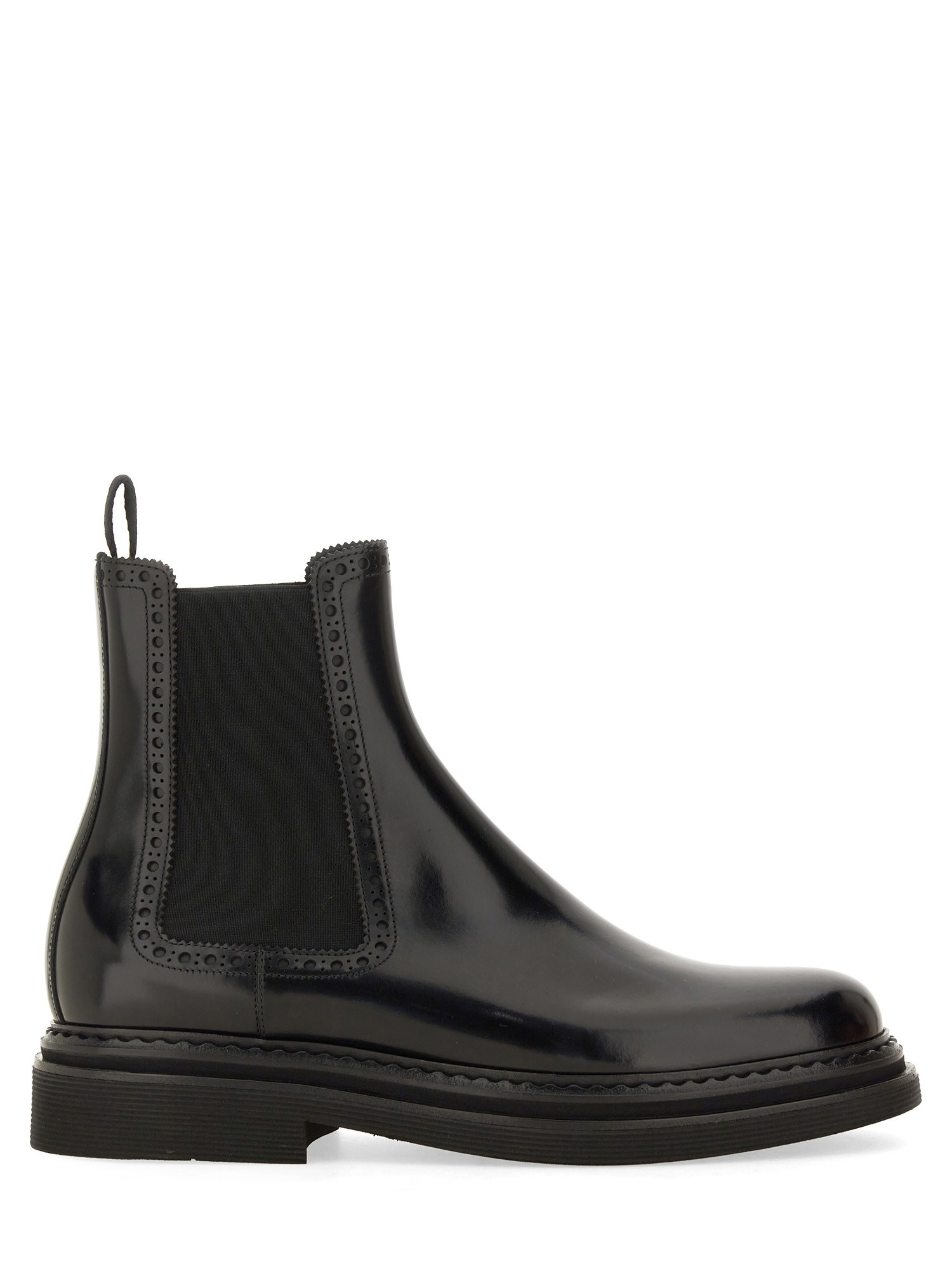 Dolce & Gabbana Brushed Leather Chelsea Boots In Black