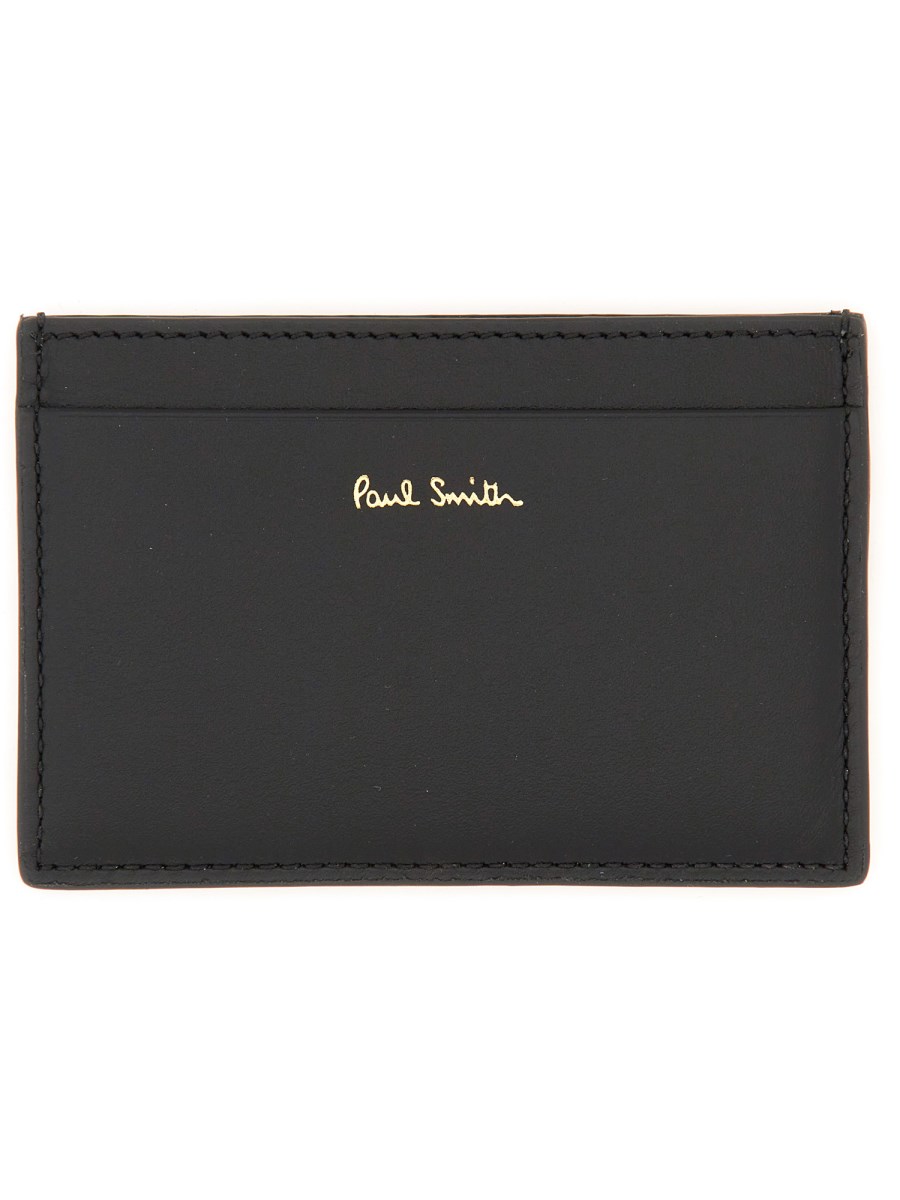 PAUL SMITH PORTA CARTE IN PELLE CON LOGO