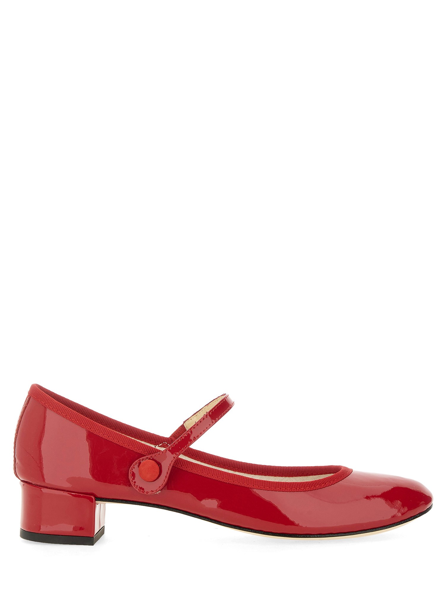 Repetto 30mm Rose Patent Leather Mary Jane Heels In Red