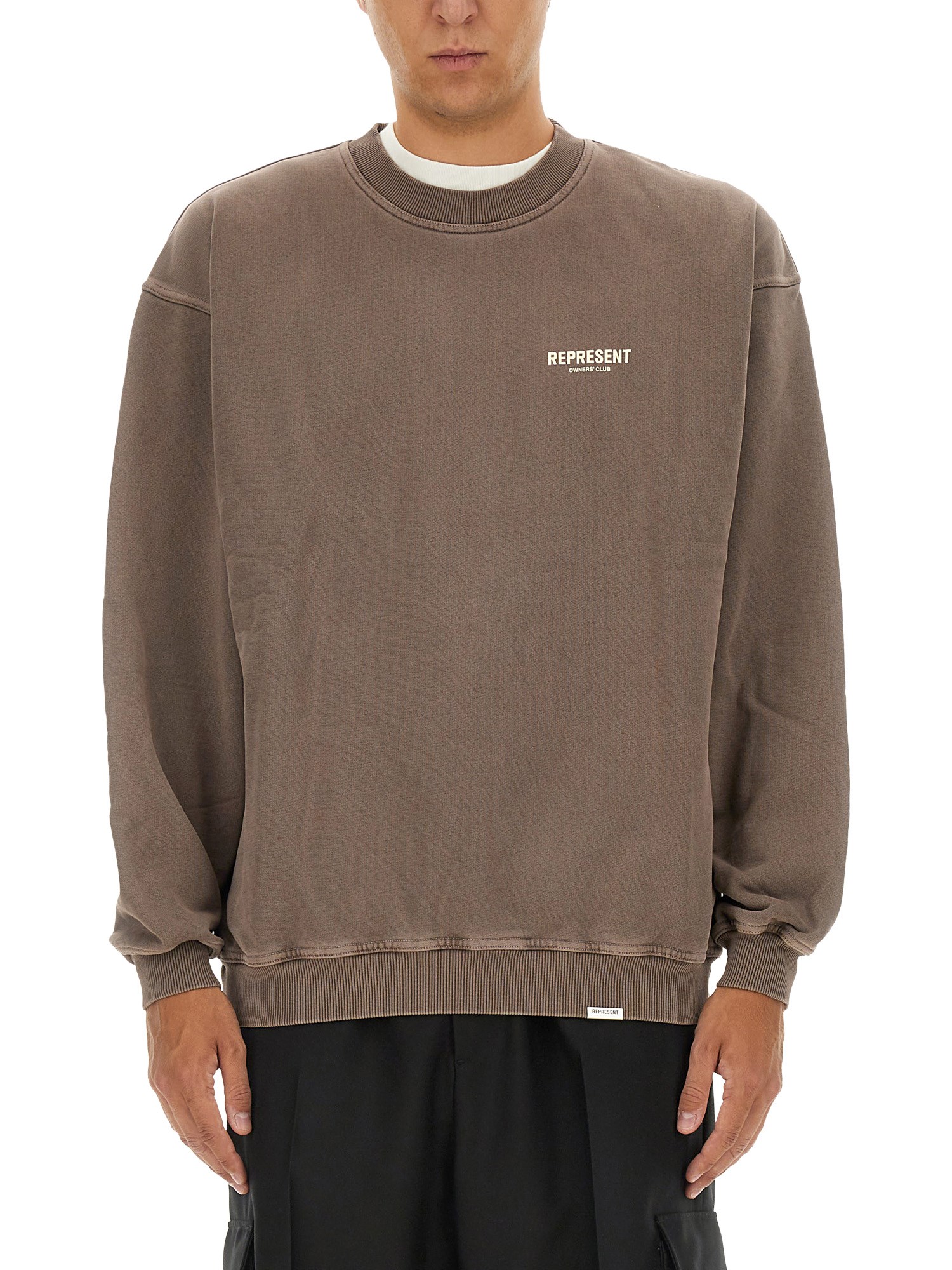 Shop Represent Sweatshirt With Logo In Brown