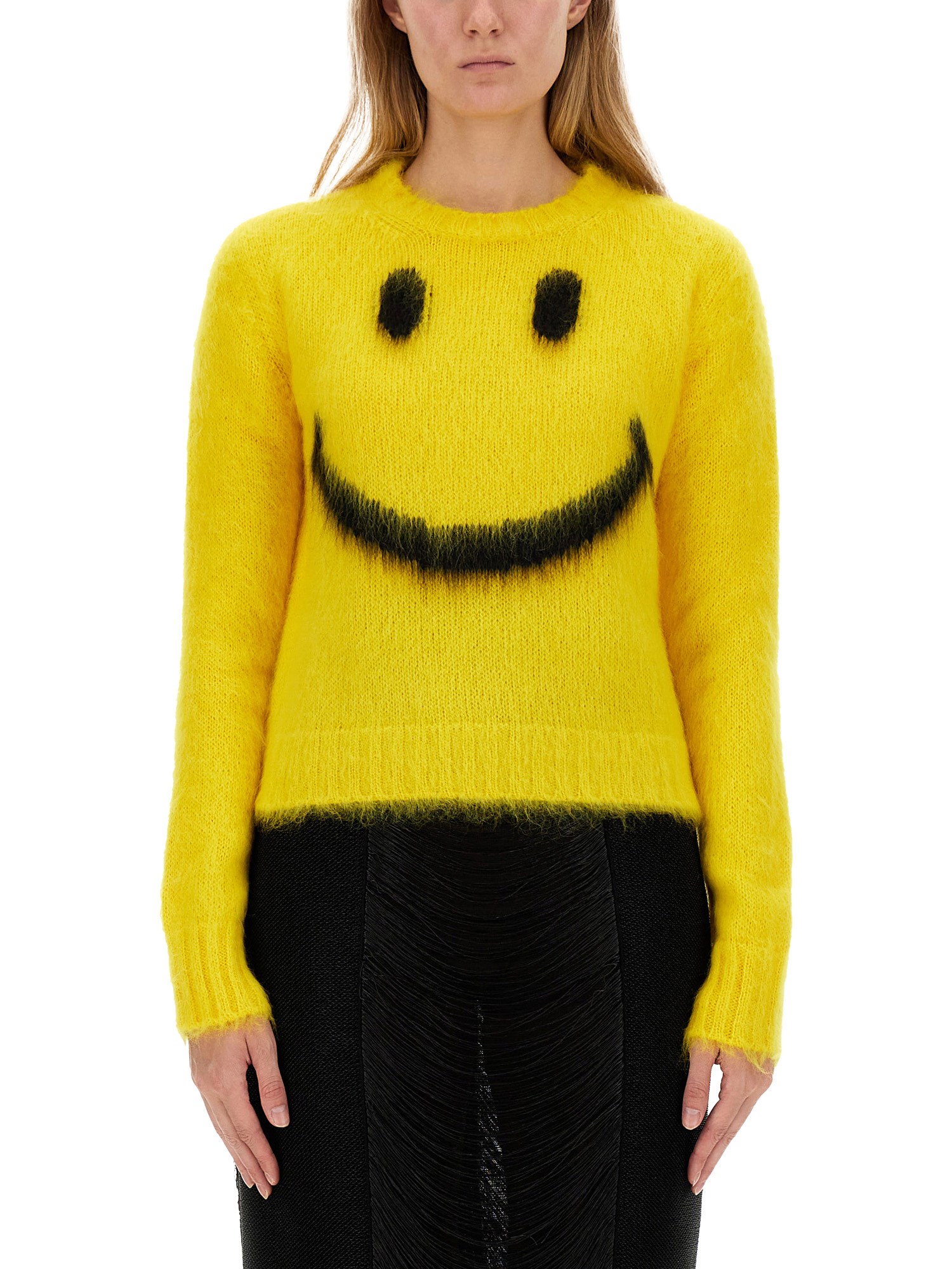 Shop Moschino "smile" Shirt In Yellow