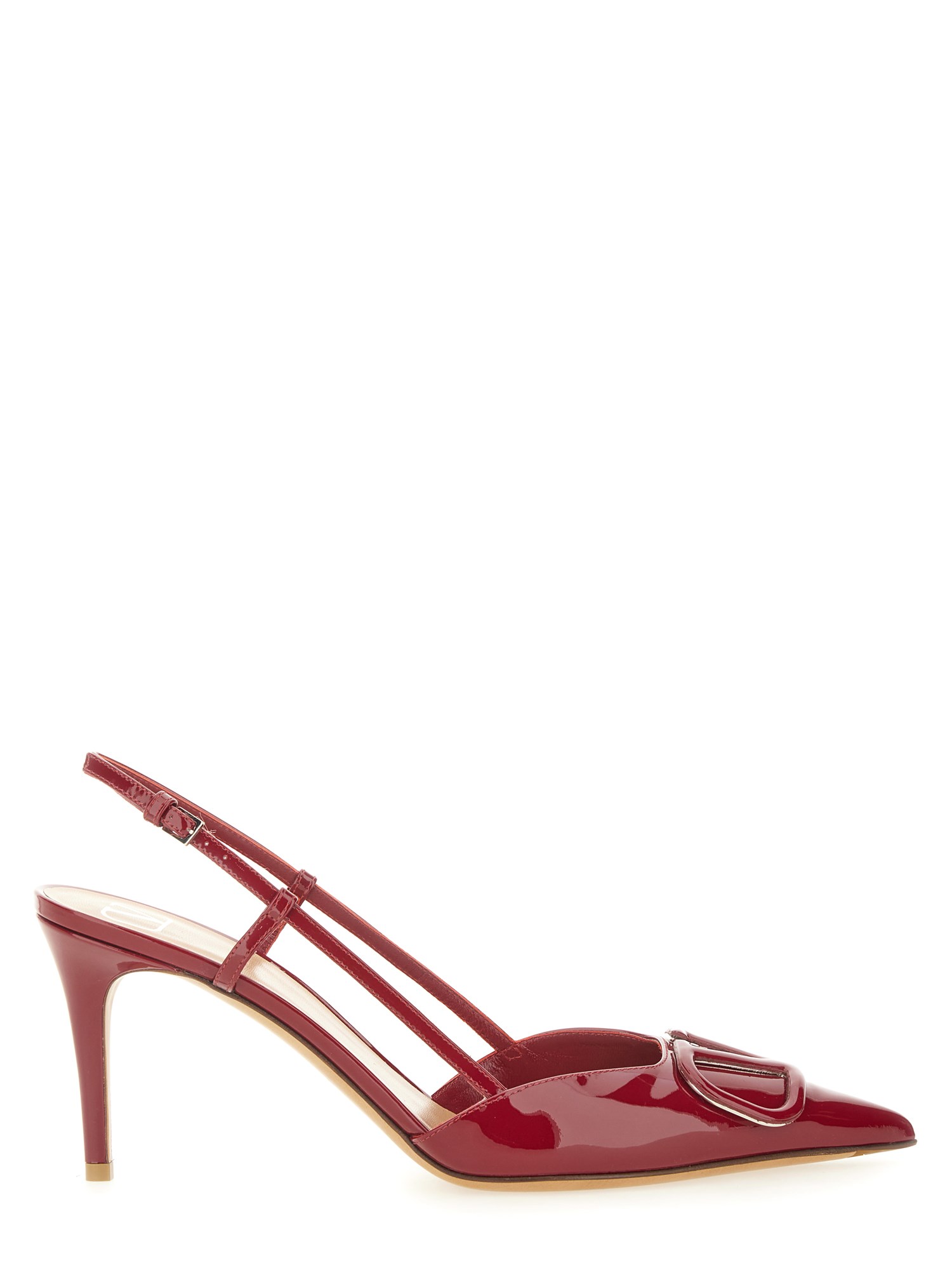 Valentino Garavani Signature Vlogo Slingback Pumps In Red