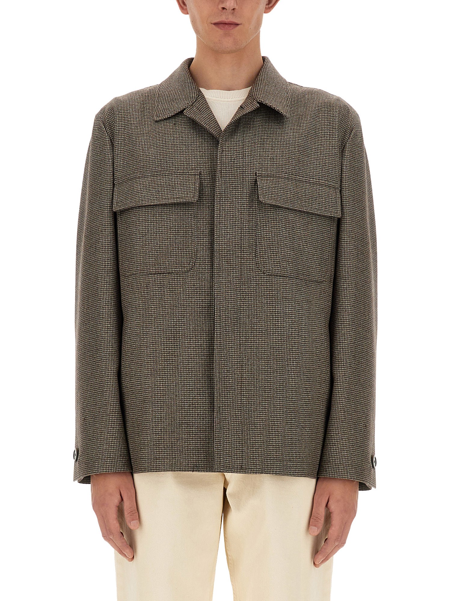 Lardini Collar Jacket Flap Pockets In Brown