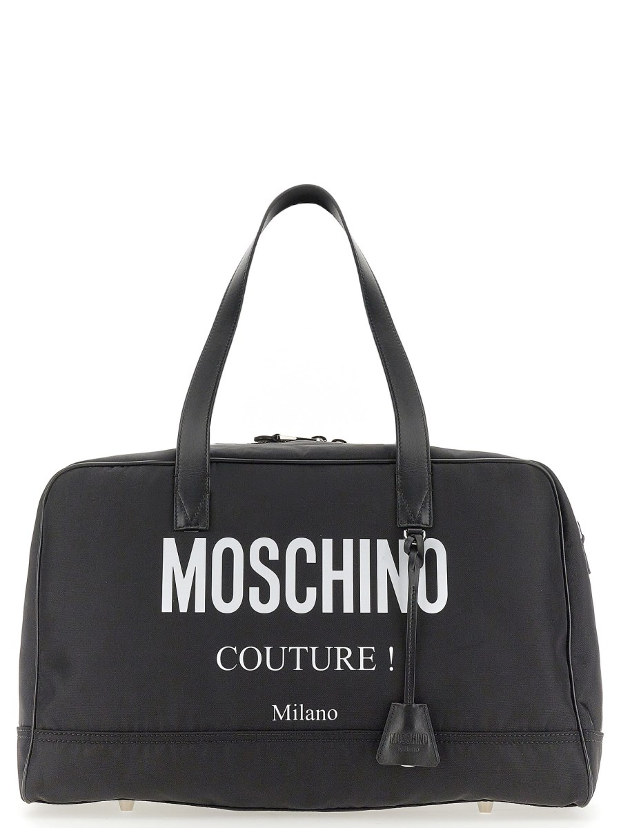 MOSCHINO BORSONE DA VIAGGIO IN NYLON CON STAMPA LOGO