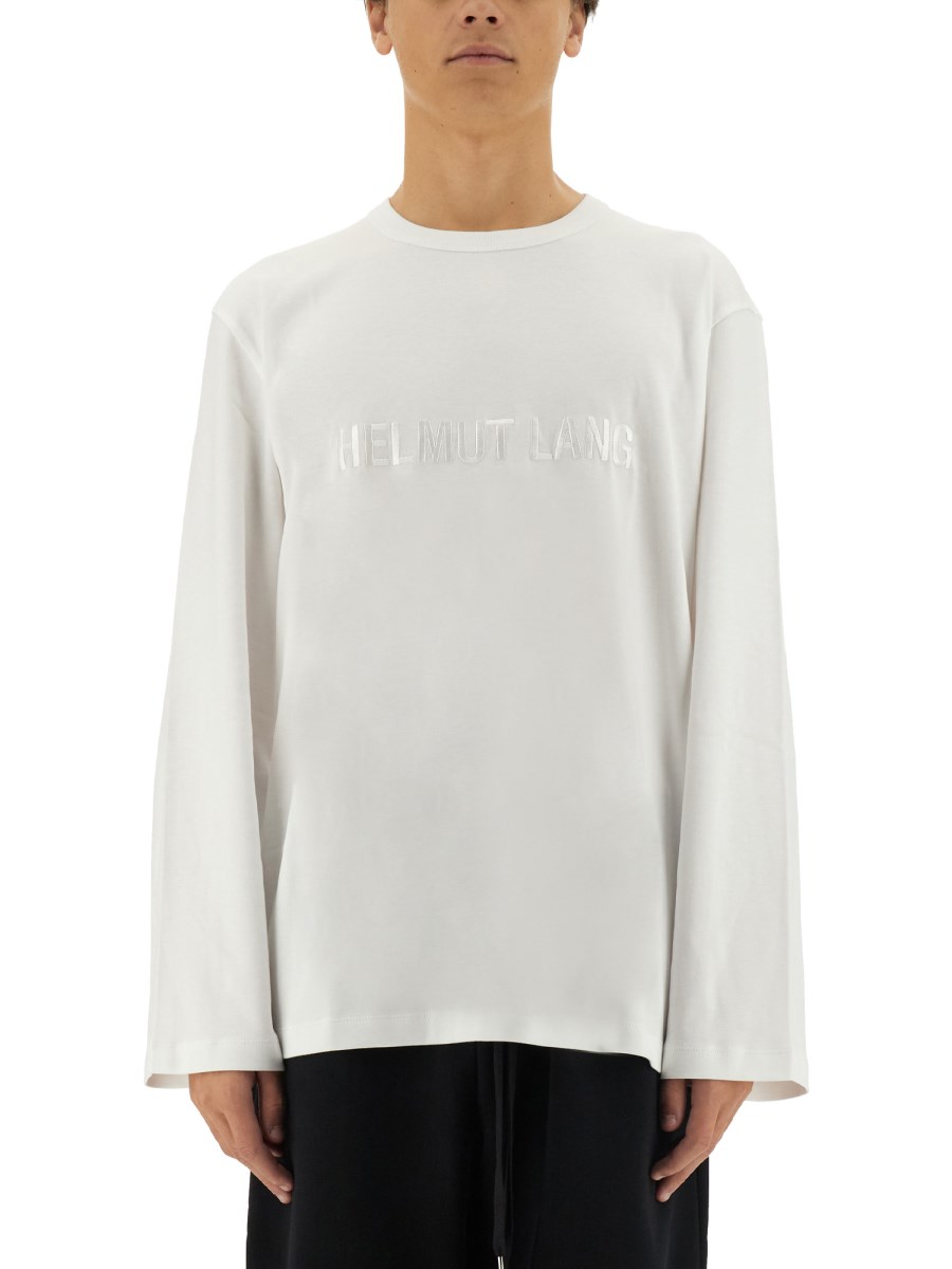 HELMUT LANG T-SHIRT IN JERSEY DI COTONE CON LOGO