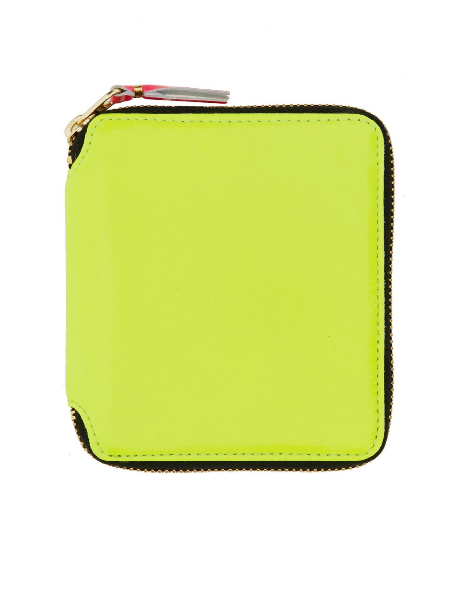 COMME DES GARCONS WALLET PORTAFOGLIO SUPER FLUO IN PELLE