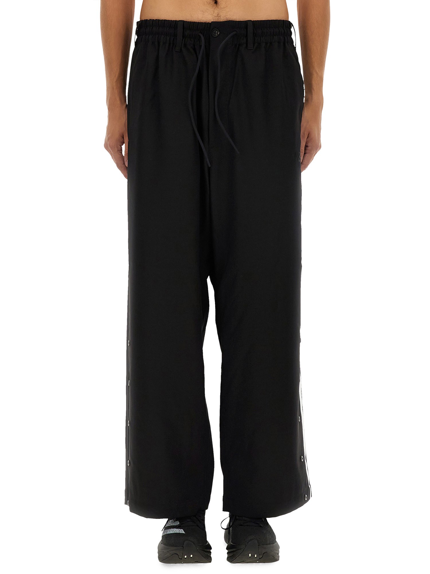 Shop Y-3 Wide Leg Pants In Black