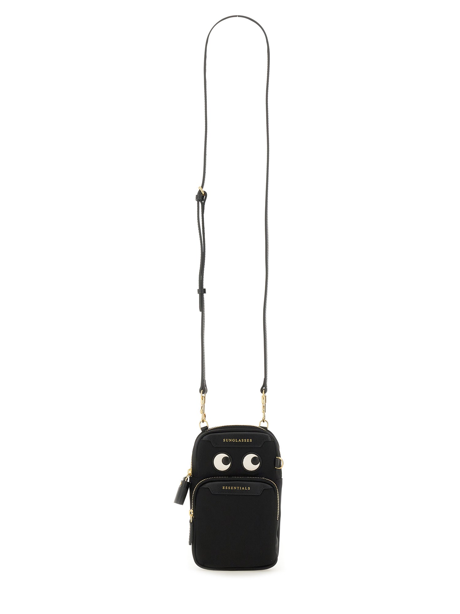 Shop Anya Hindmarch "essentials" Eyes Shoulder Bag In Black