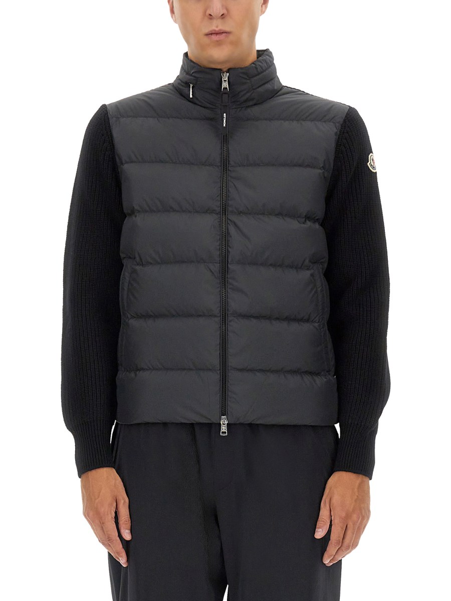 MONCLER CARDIGAN IMBOTTITO CON LOGO