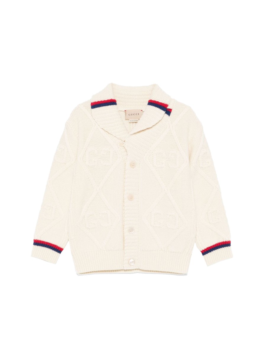 b l/s cardigan co cable and ar/ white/blue/red