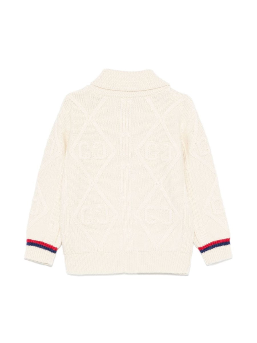 b l/s cardigan co cable and ar/ white/blue/red