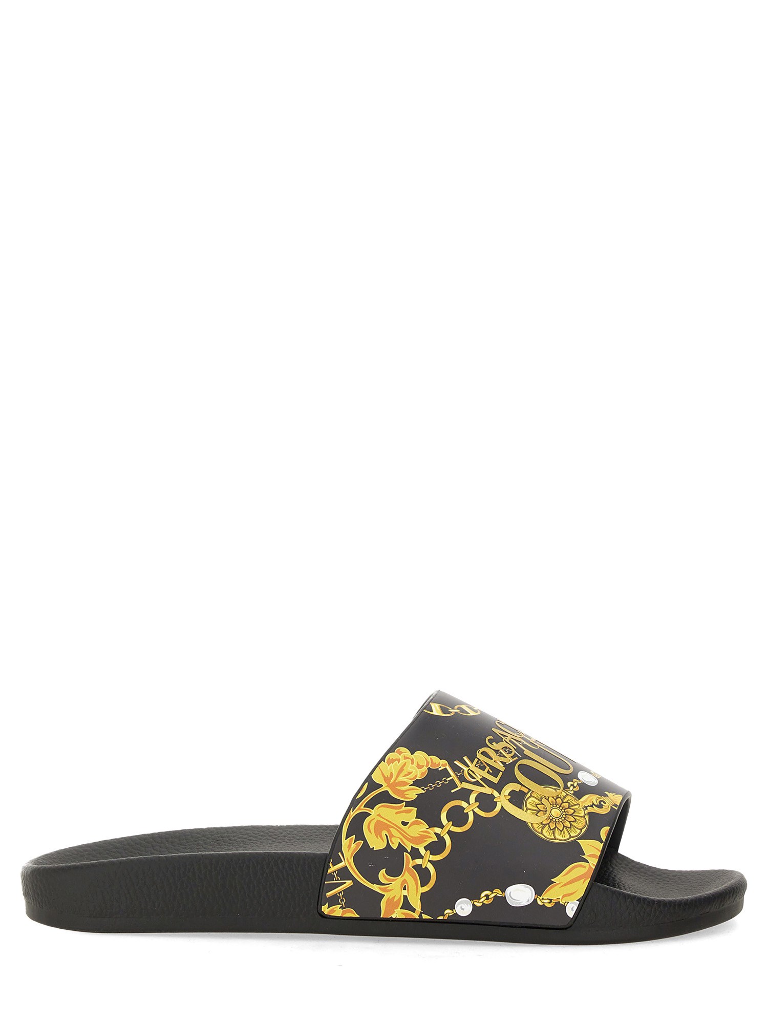 VERSACE JEANS COUTURE SLIDE SANDAL WITH LOGO 