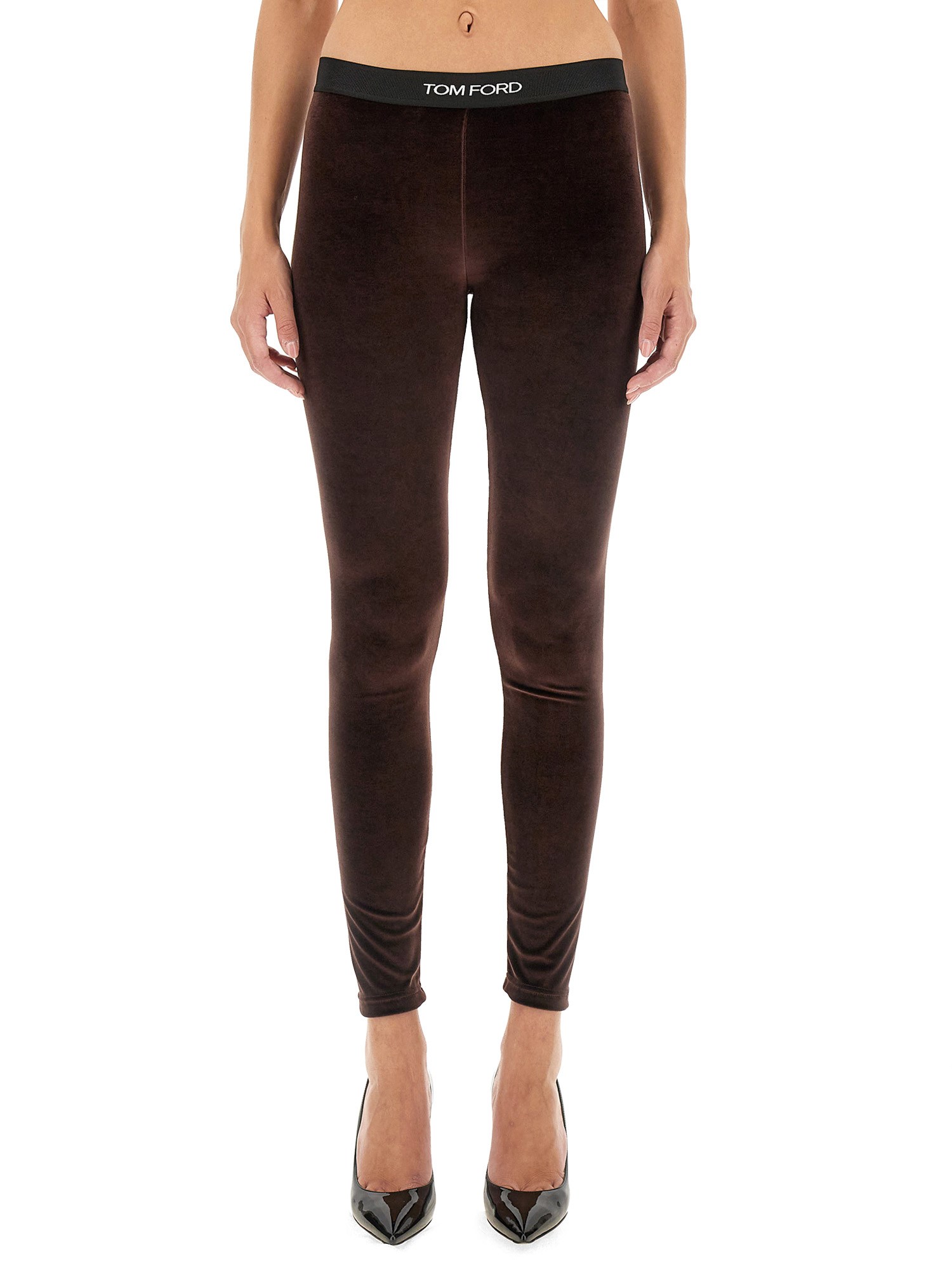 Shop Tom Ford Slim Fit Leggings In Brown