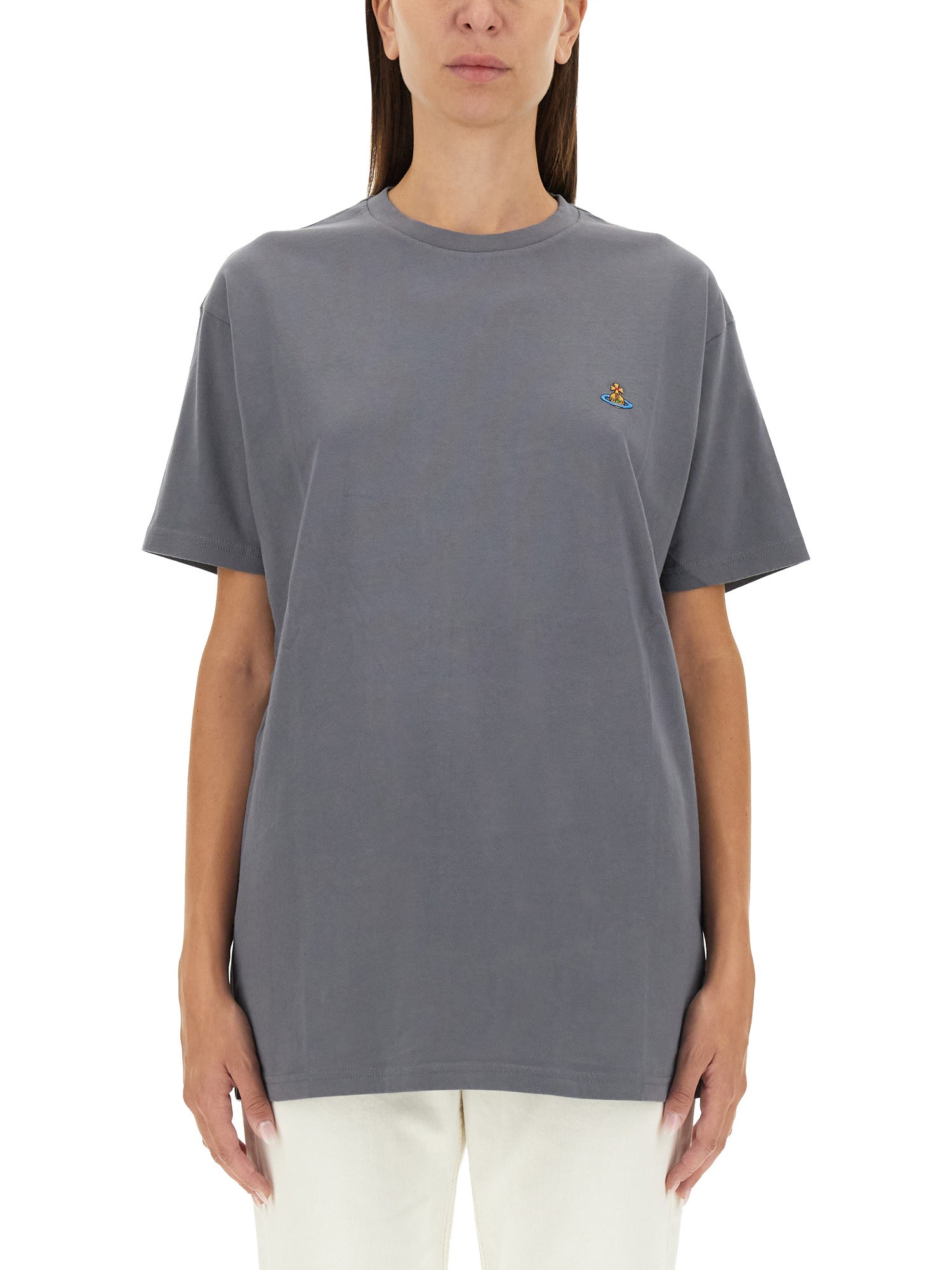 Vivienne Westwood T-shirt With Logo Unisex In Grey