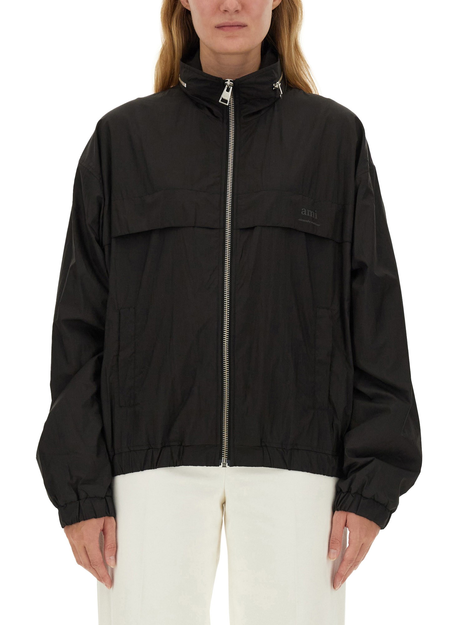 Shop Ami Alexandre Mattiussi Nylon Jacket In Black