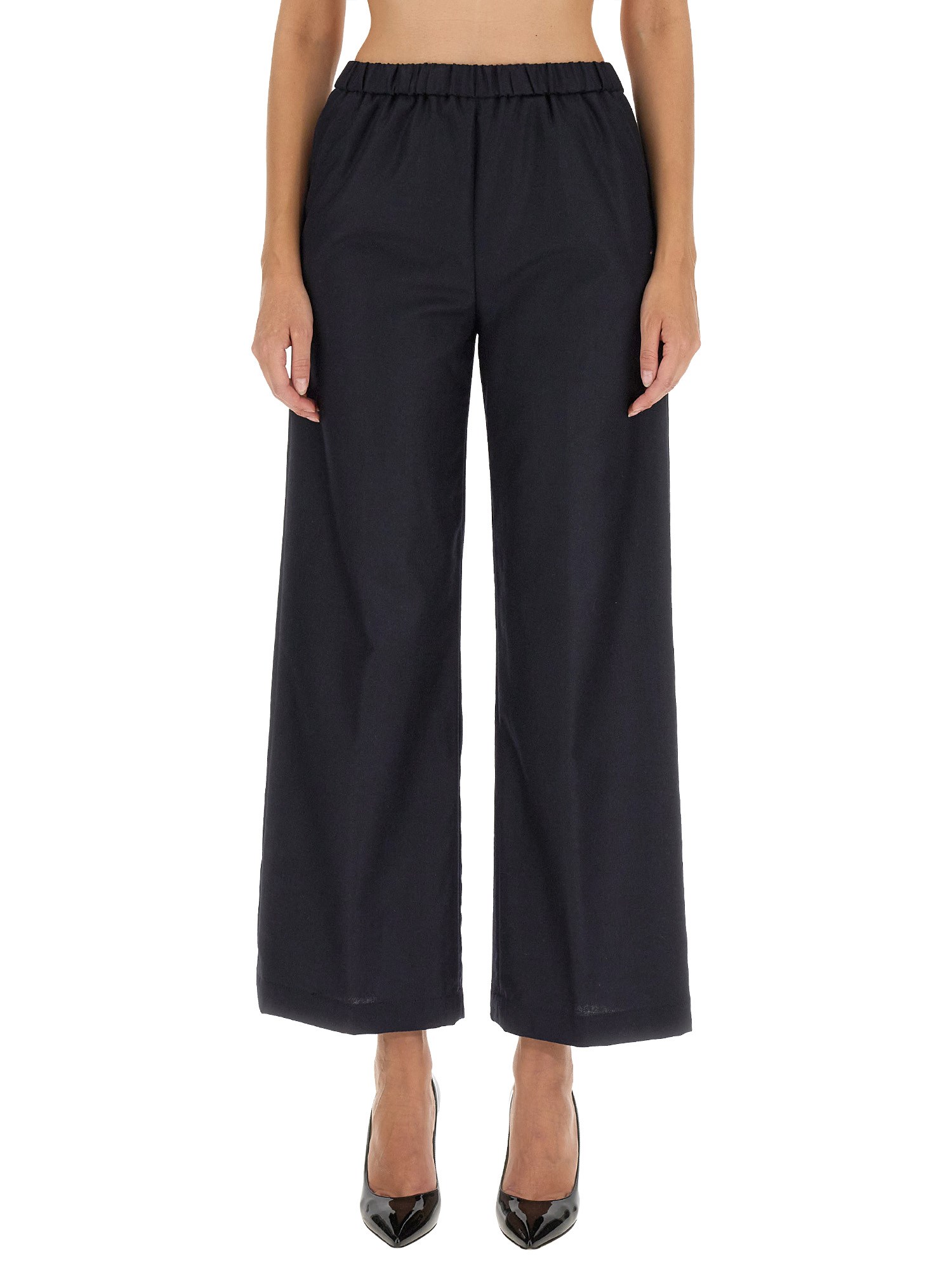 Shop Aspesi Wool Pants In Blue