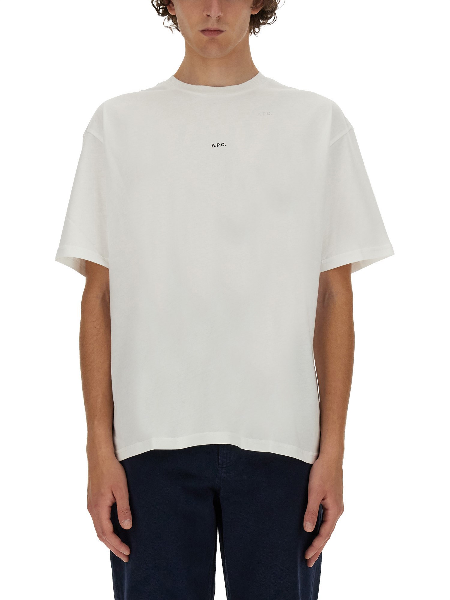 Shop Apc A. P.c. T-shirt With Logo In White