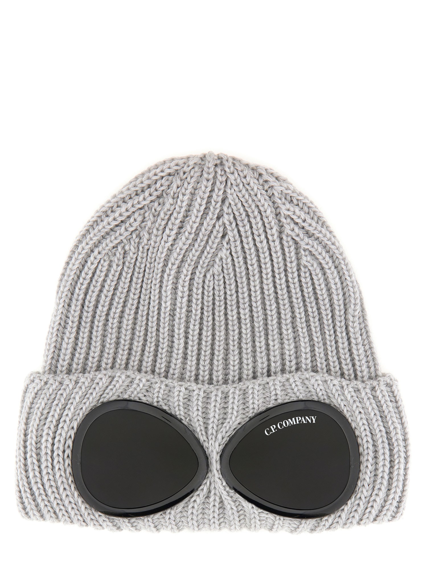 Shop C.p. Company C. P. Company Beanie Hat With Logo In Grey