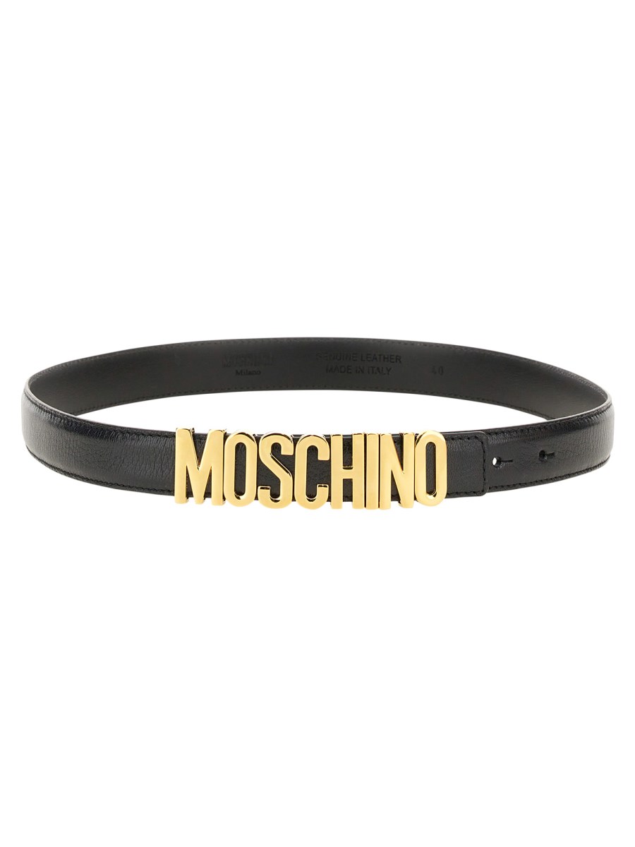 MOSCHINO CINTURA IN PELLE CON LOGO