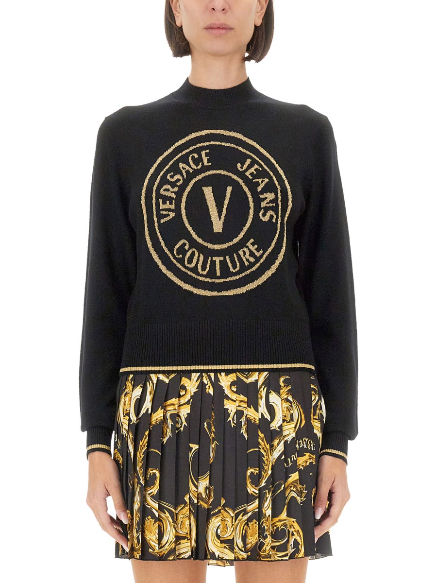 VERSACE JEANS COUTURE MAGLIA V-EMBLEM