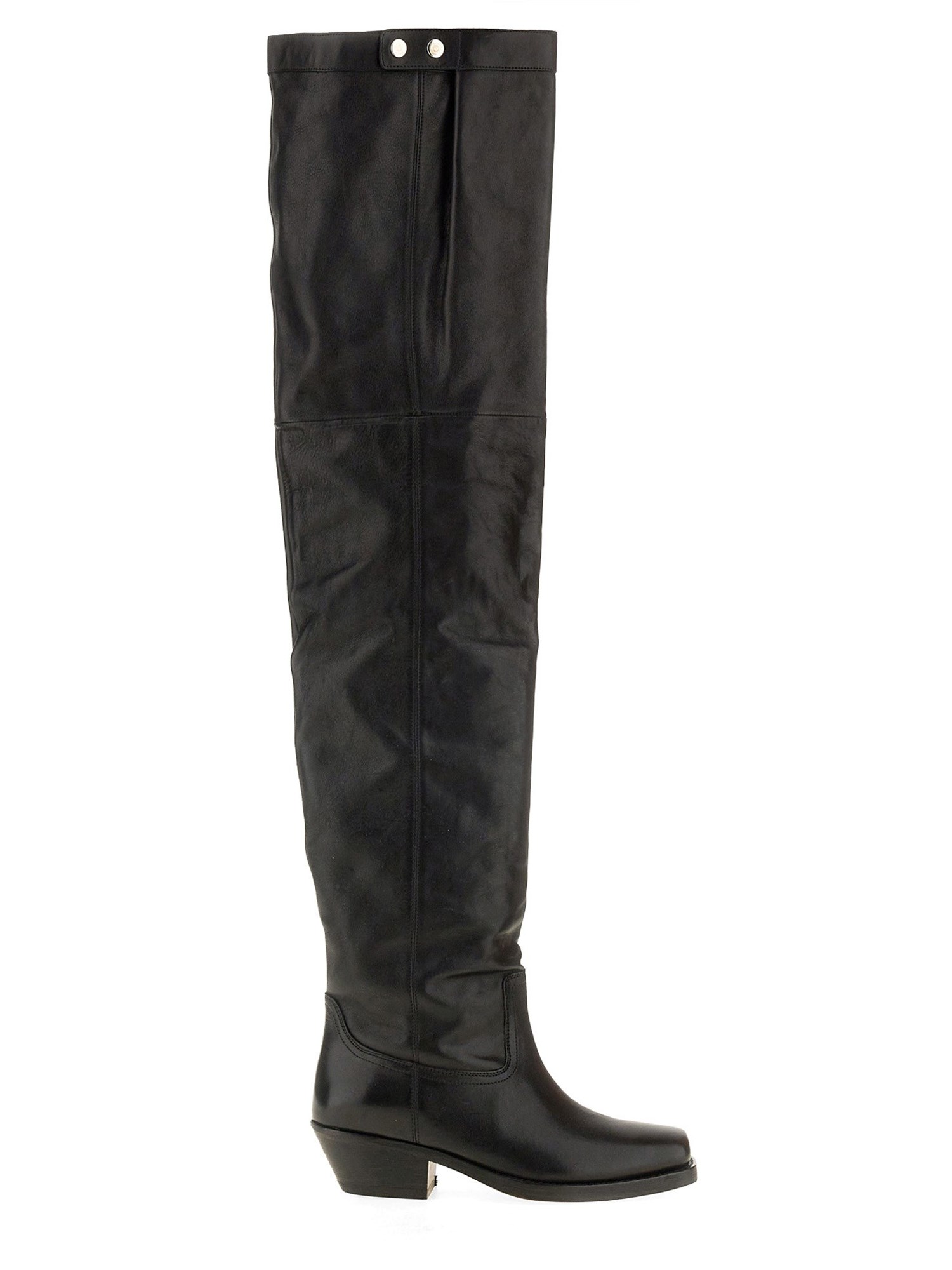 Isabel Marant 40mm Amati-gb Leather Knee High Boots In Black