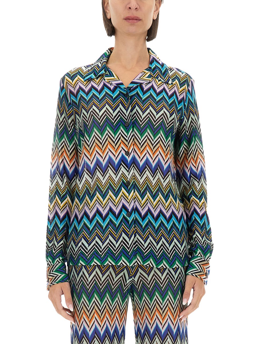 MISSONI CAMICIA TAGLIO BOWLING IN VISCOSA ZIG ZAG