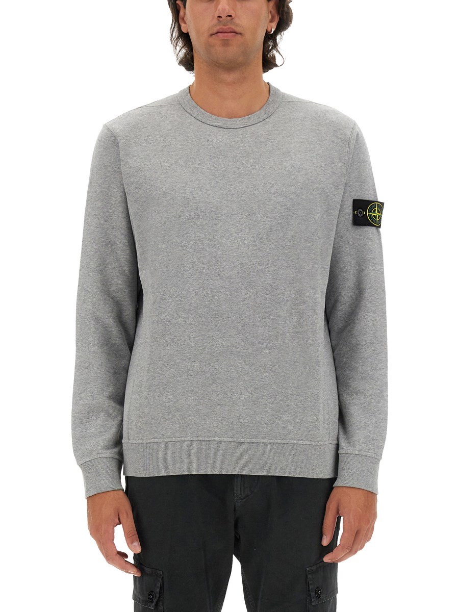 STONE ISLAND FELPA IN COTONE CON LOGO