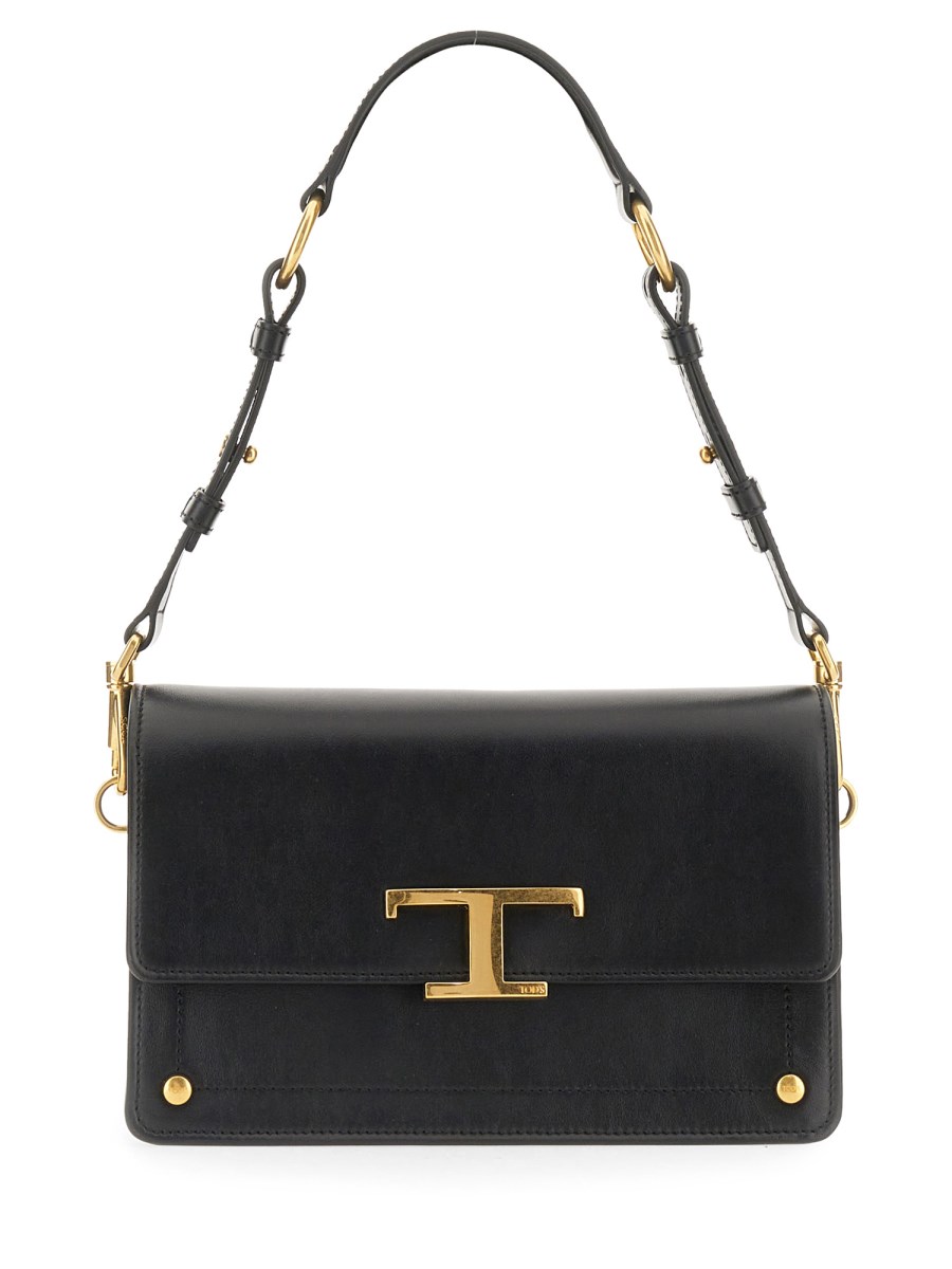 TOD&#39;S BORSA A SPALLA MINI IN PELLE CON LOGO