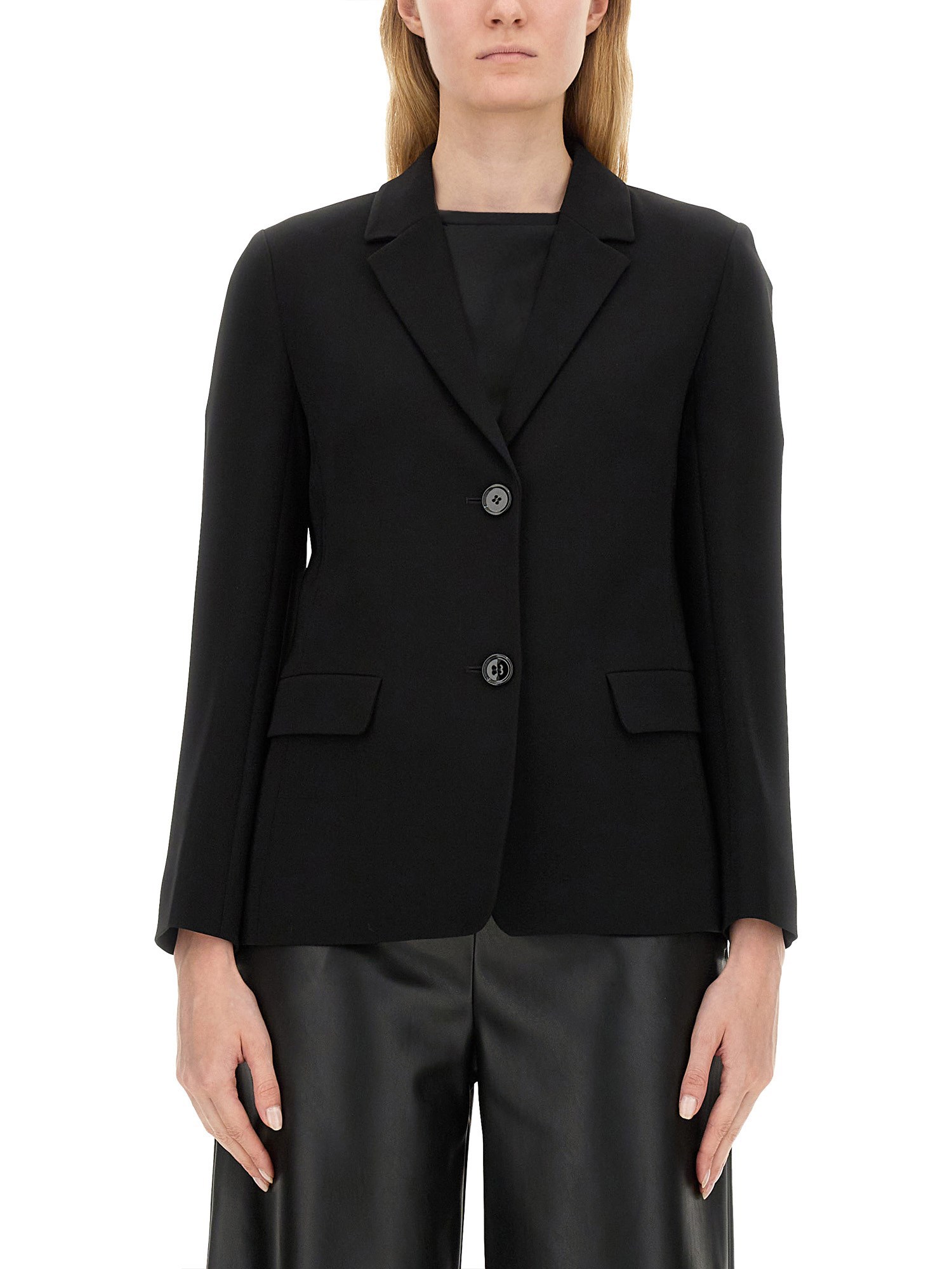 S Max Mara Undici Single-breasted V-neck Blazer In Black