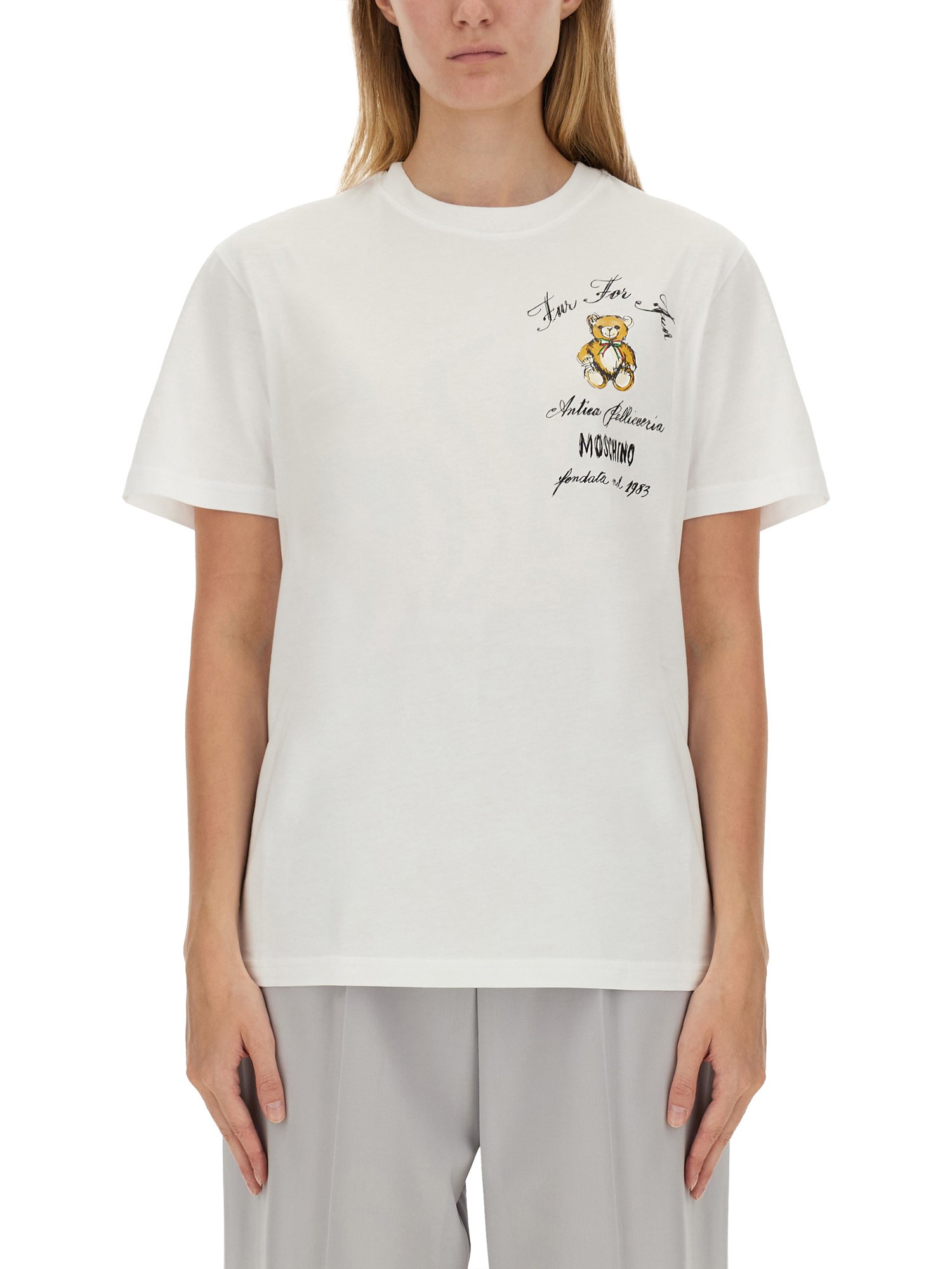 Shop Moschino T-shirt With Logo In White