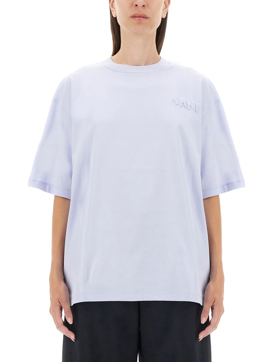 MARNI T-SHIRT IN JERSEY DI COTONE CON STAMPA LOGO