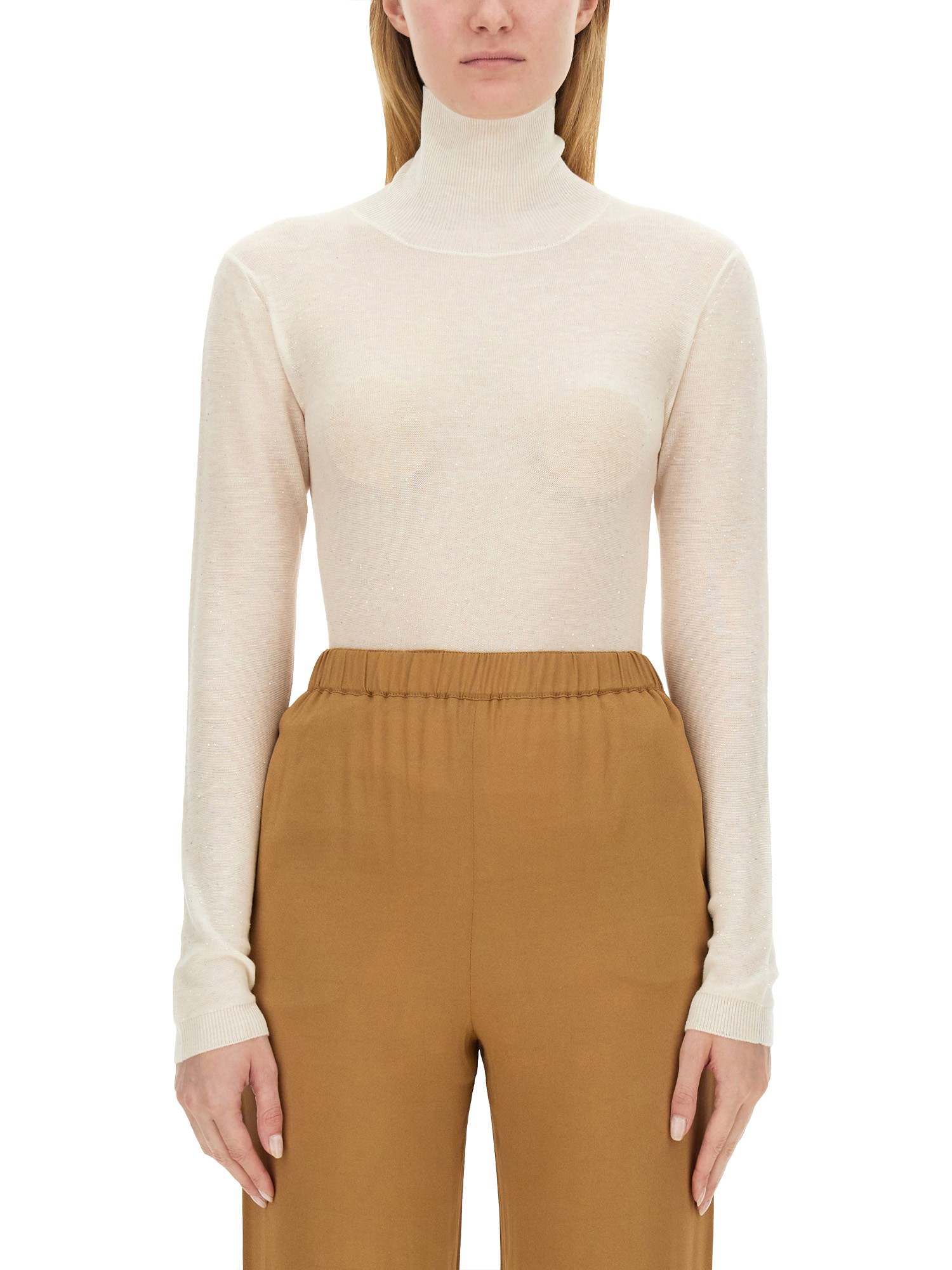 Shop Fabiana Filippi Slim Fit Sweater In White