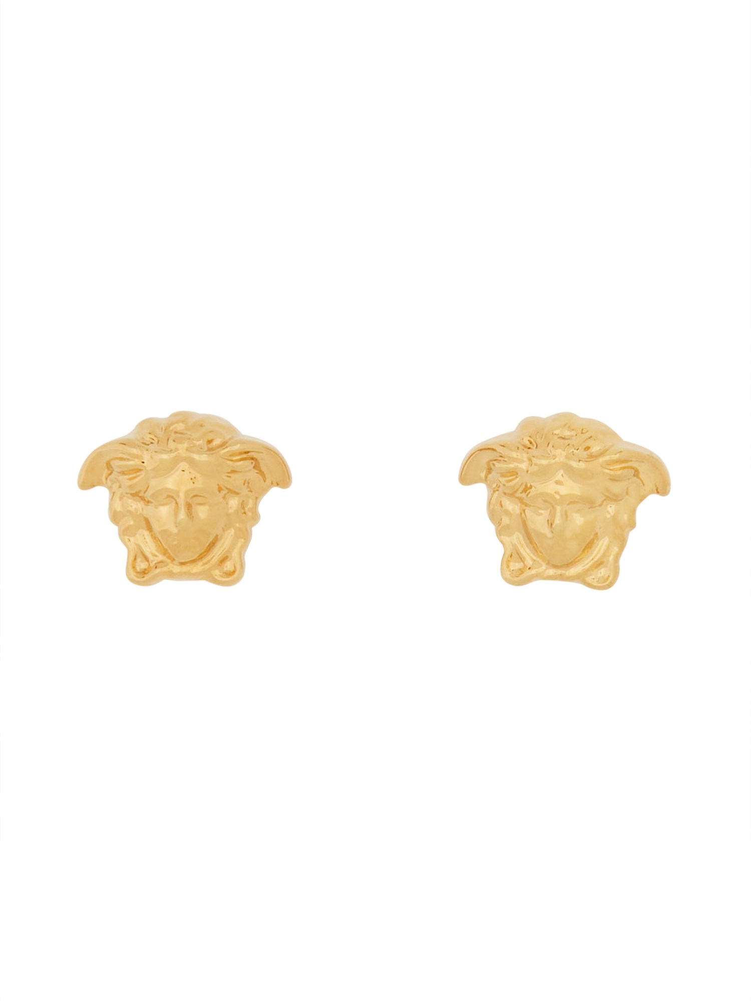 Shop Versace "jellyfish" Button Earrings In Gold