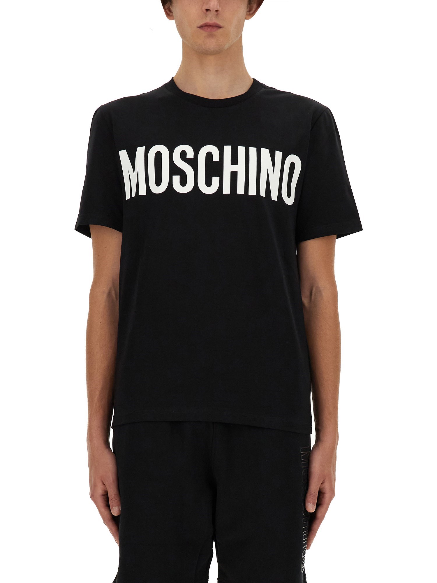 Shop Moschino T-shirt With Logo In Black