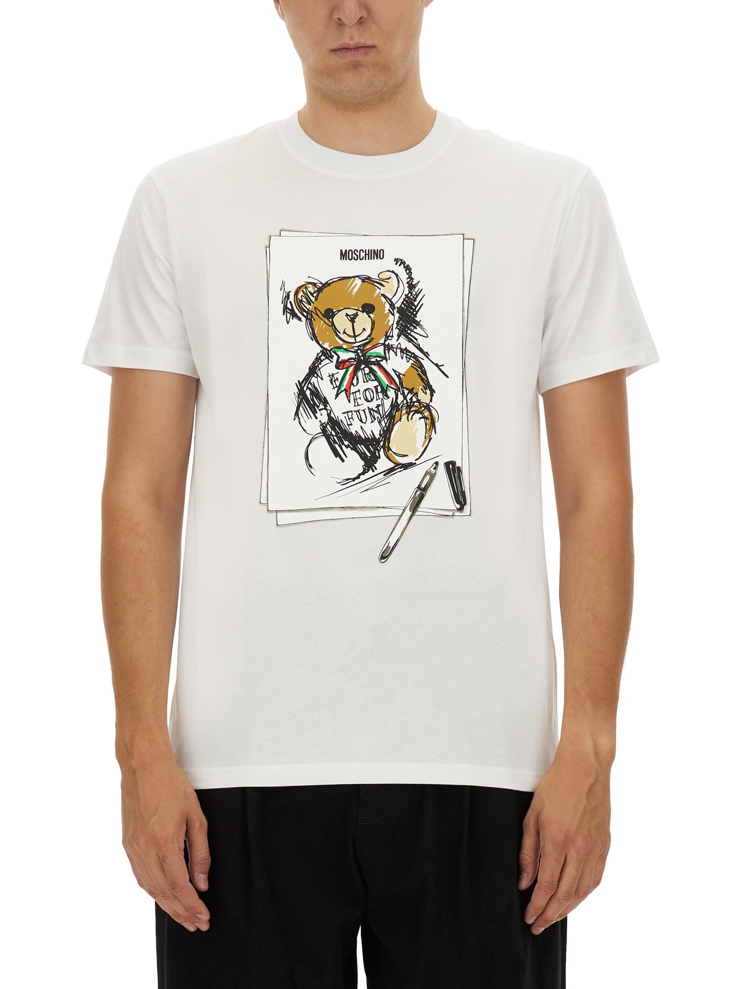 Shop Moschino Teddy Bear T-shirt In White