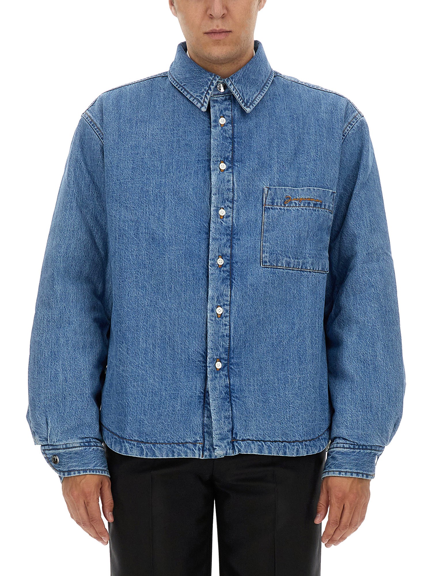 Shop Jacquemus Boulanger Shirt In Blue