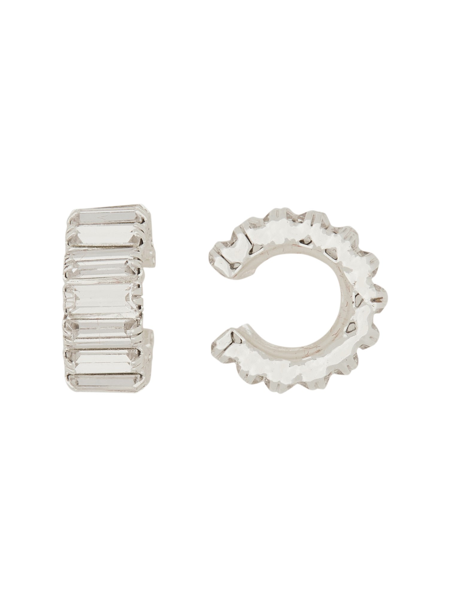 Shop Magda Butrym Baguette Cut Earrings In Silver