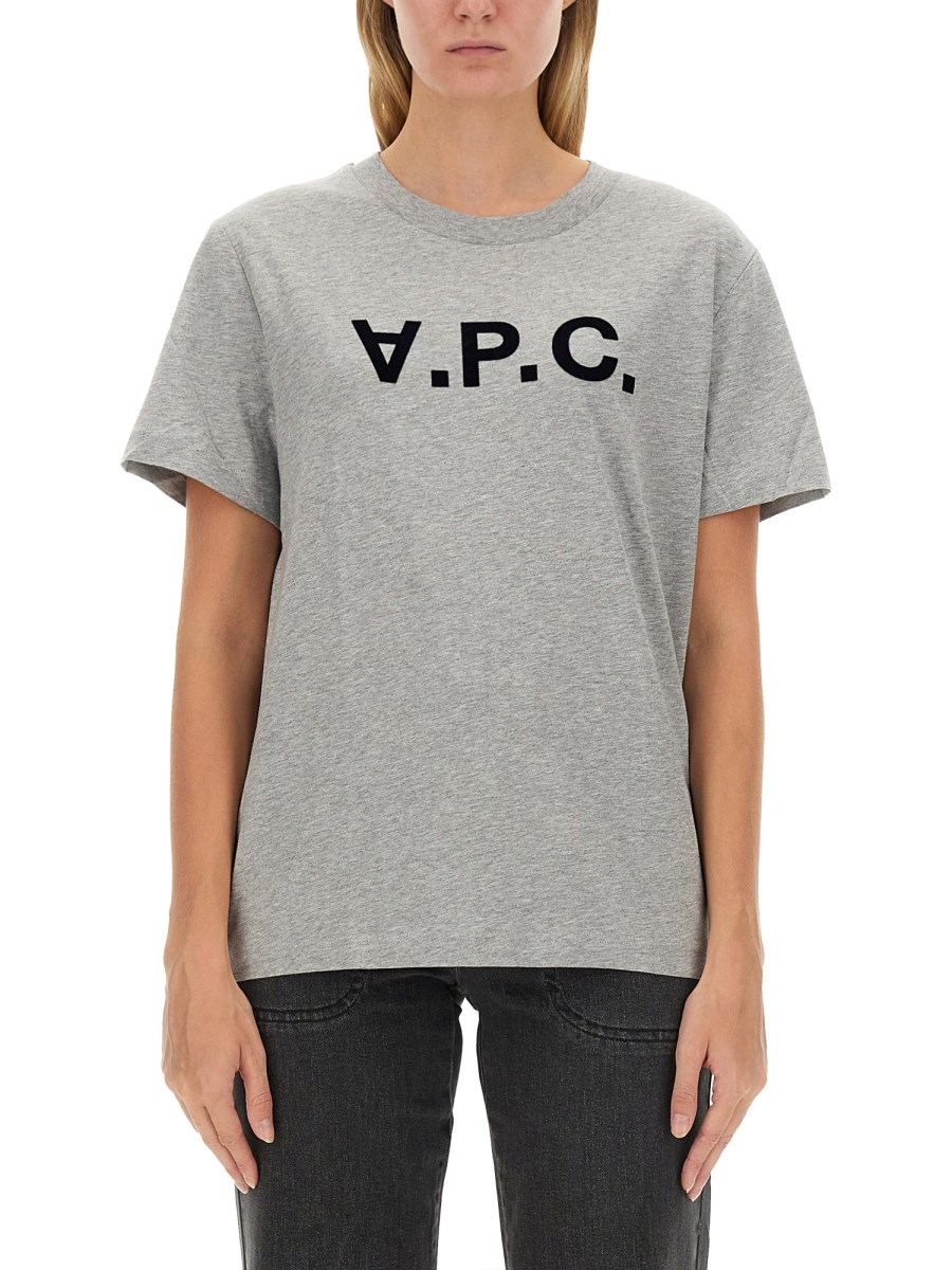 A.P.C. T-SHIRT IN JERSEY DI COTONE CON LOGO