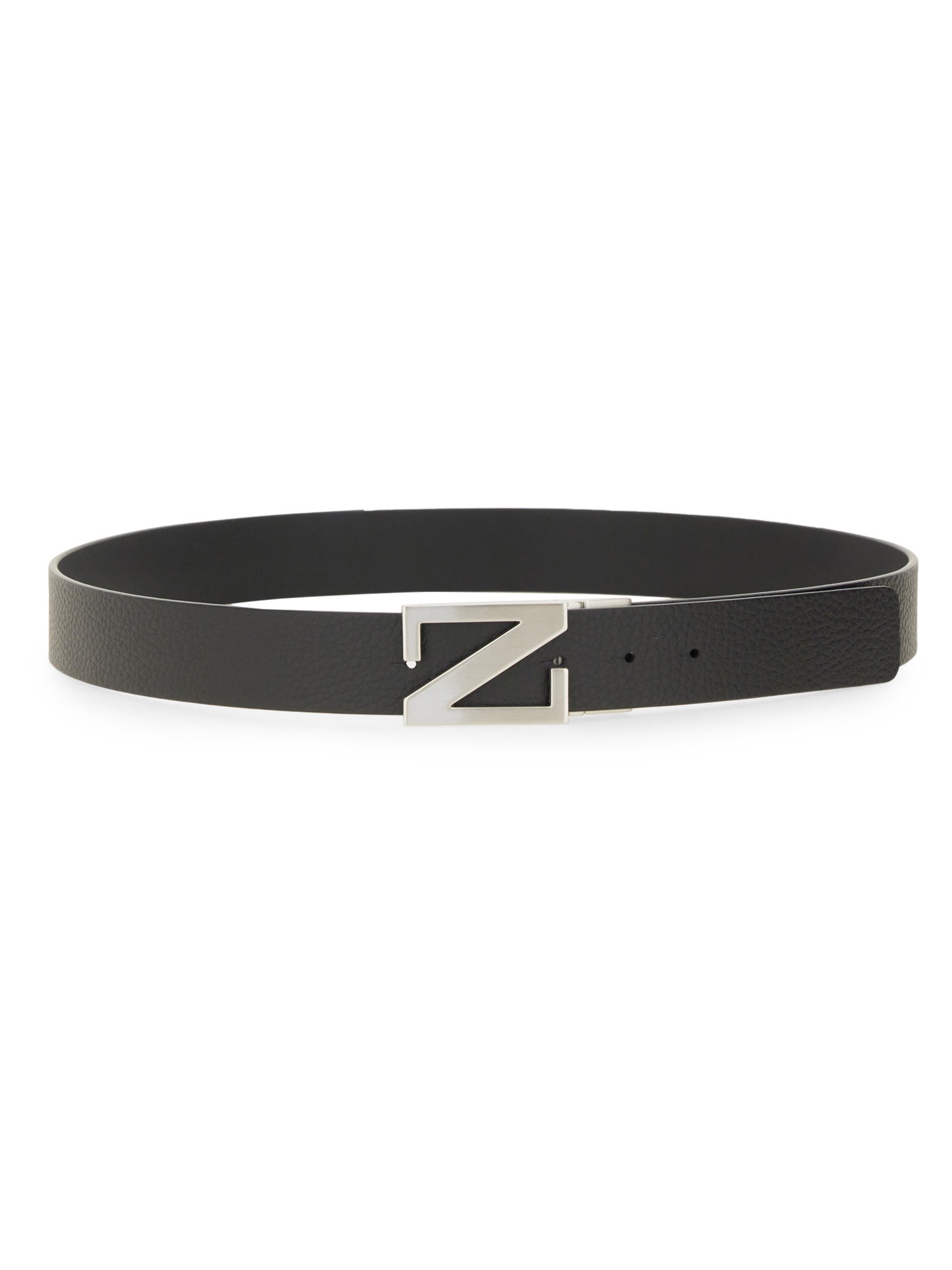 Shop Zegna Reversible Belt With Monogram "z" Buckle In Black