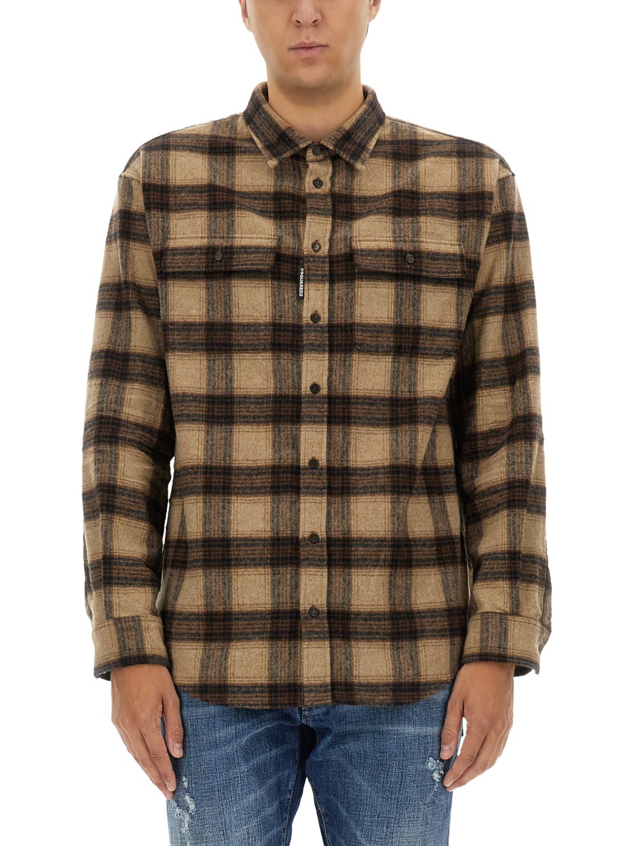 DSQUARED CAMICIA A QUADRI