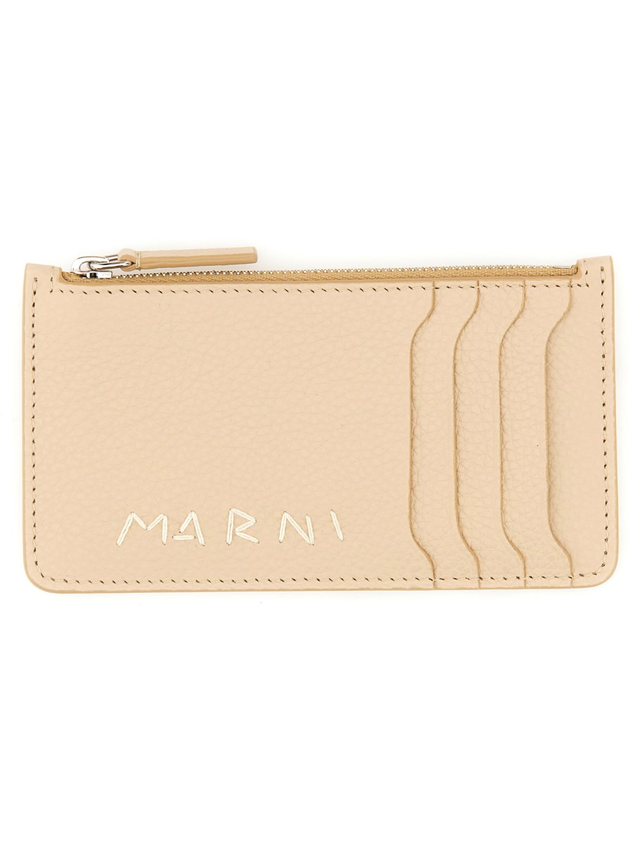 MARNI PORTACARTE IN PELLE CON LOGO