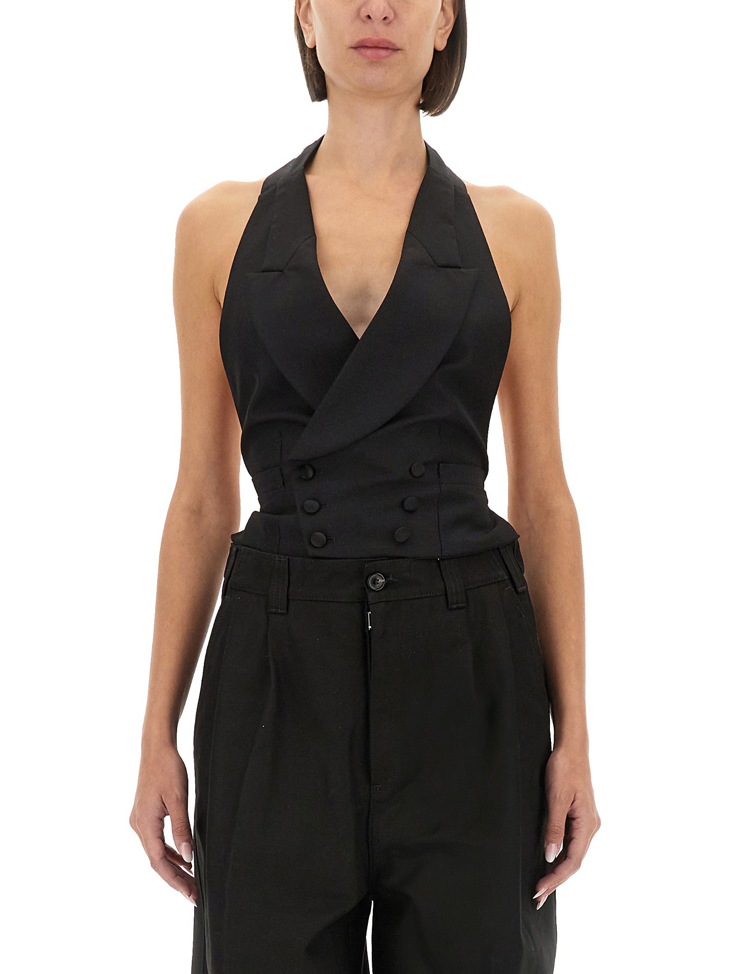 Shop Maison Margiela Mohair Vest In Black