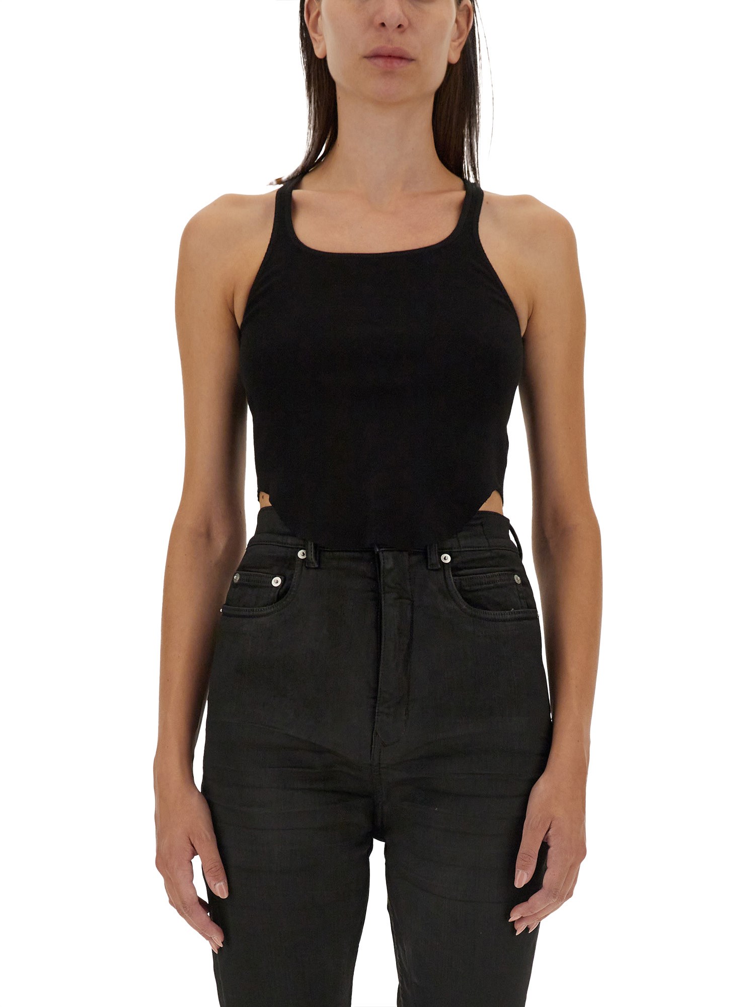 Rick Owens Drkshdw Basic Tank Cropped In Black