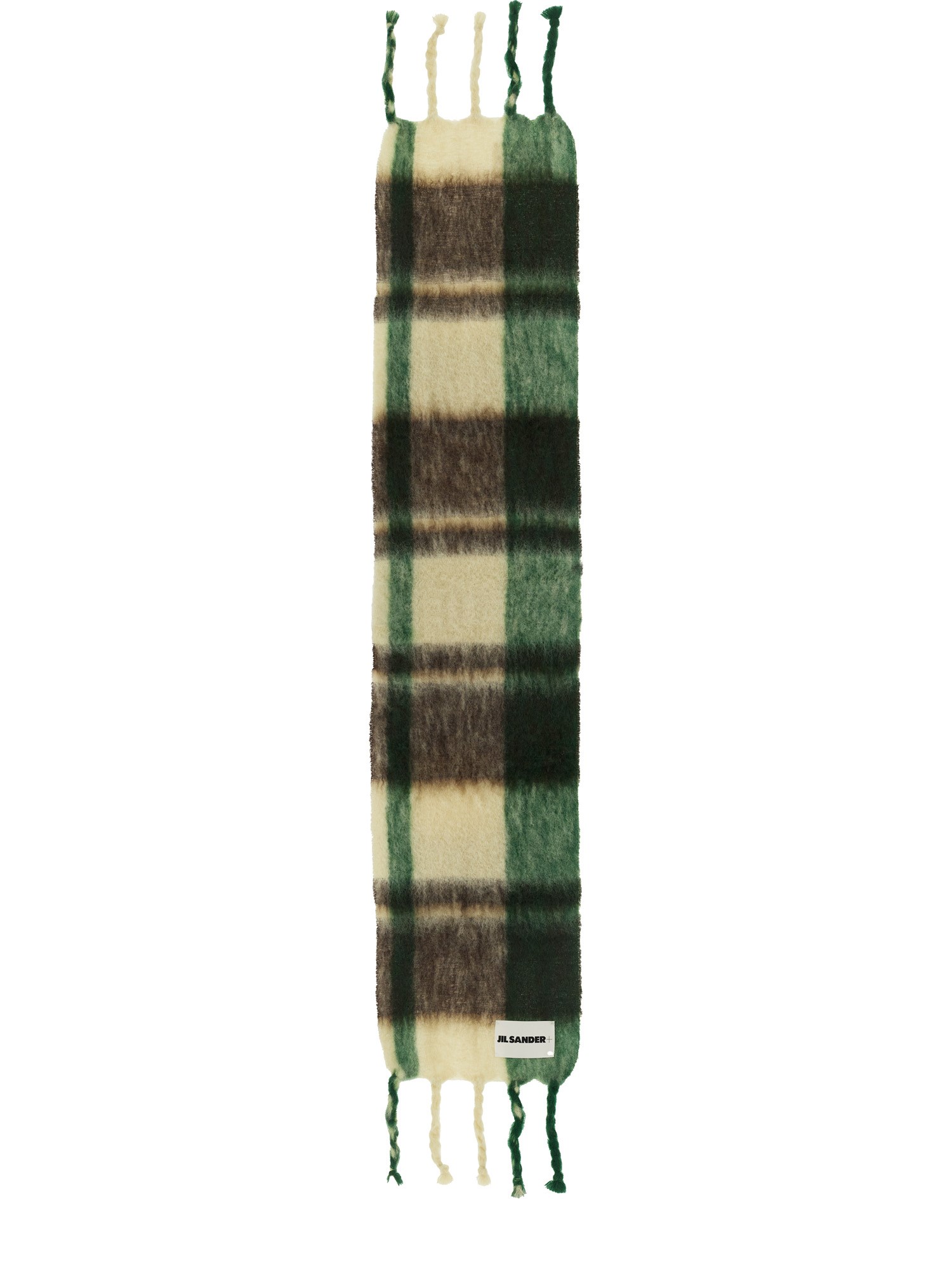 Shop Jil Sander Scarf With Check Pattern In Multicolour