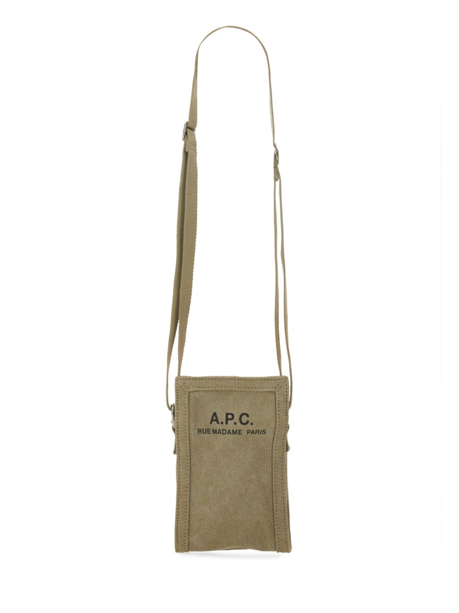 A.P.C. BORSA A TRACOLLA IN CANVAS CON LOGO