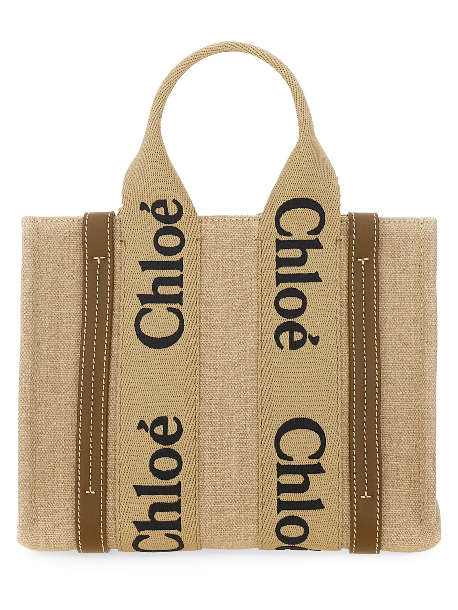 Shop Chloé Totoe Bag "woody" Small In Beige