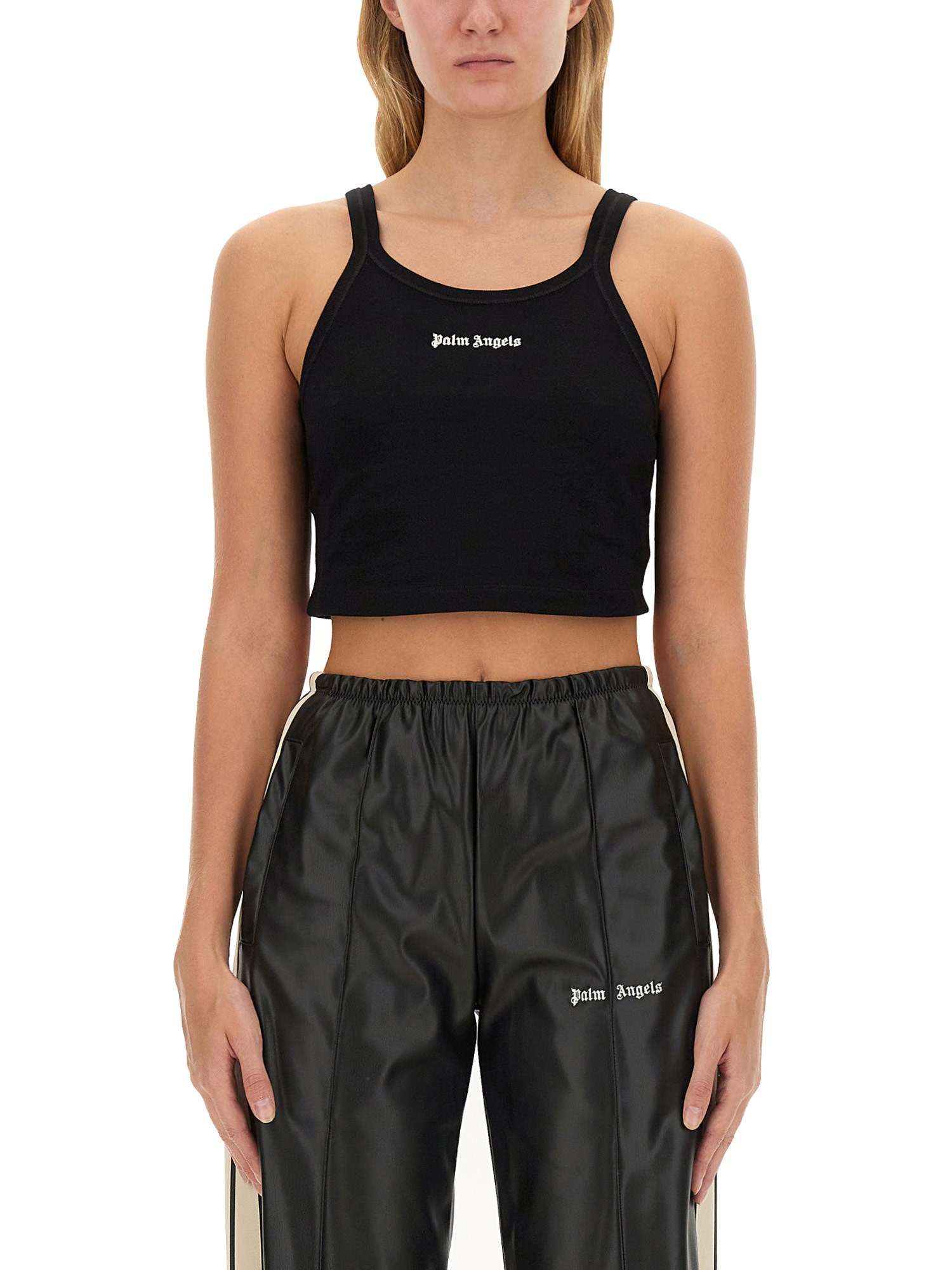 Shop Palm Angels Tank Top In Black