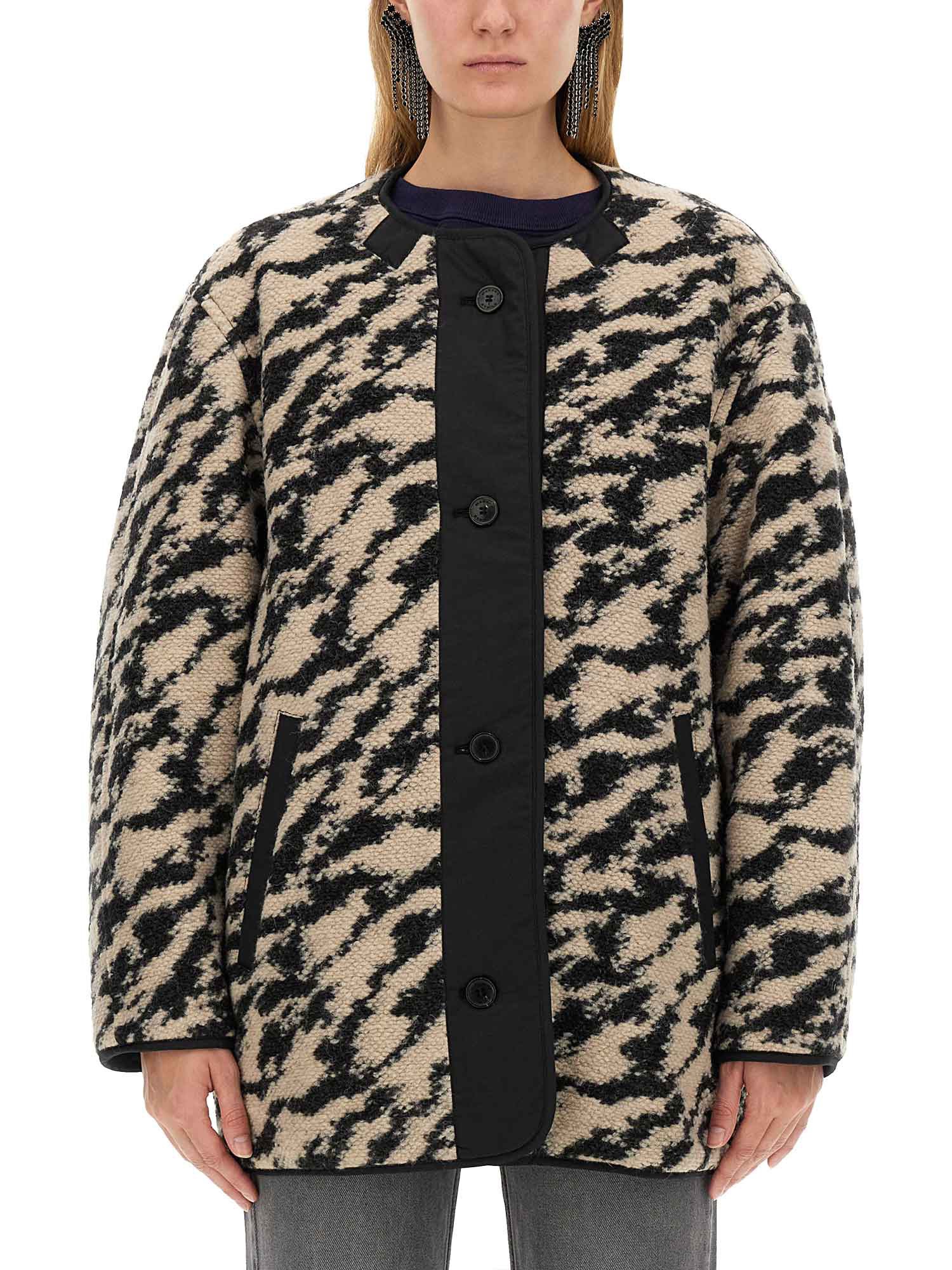 Isabel Marant Étoile Fernalia Cropped Coat In Multicolour