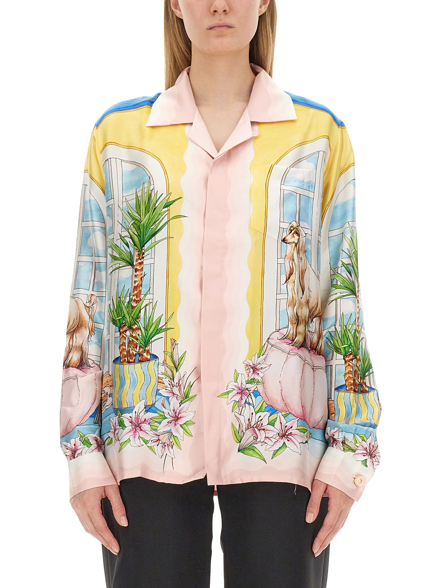 Casablanca Ladies Apartement Dans Les Airs Printed Shirt In Multicolour